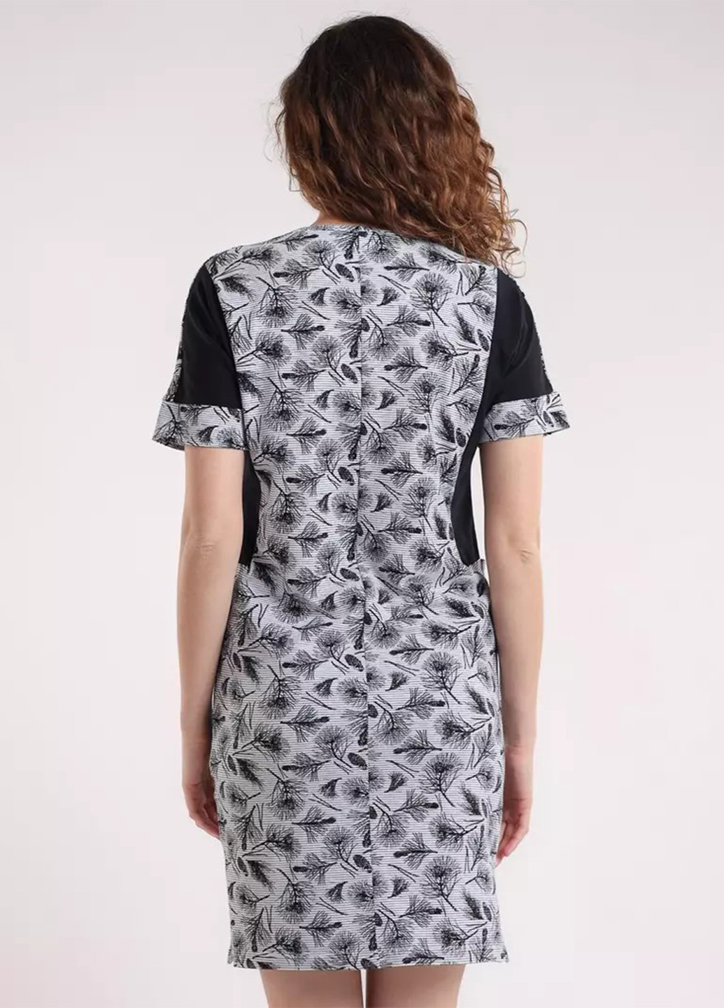 Чорно-білий кежуал сукня сукня-футболка BBL з квітковим принтом