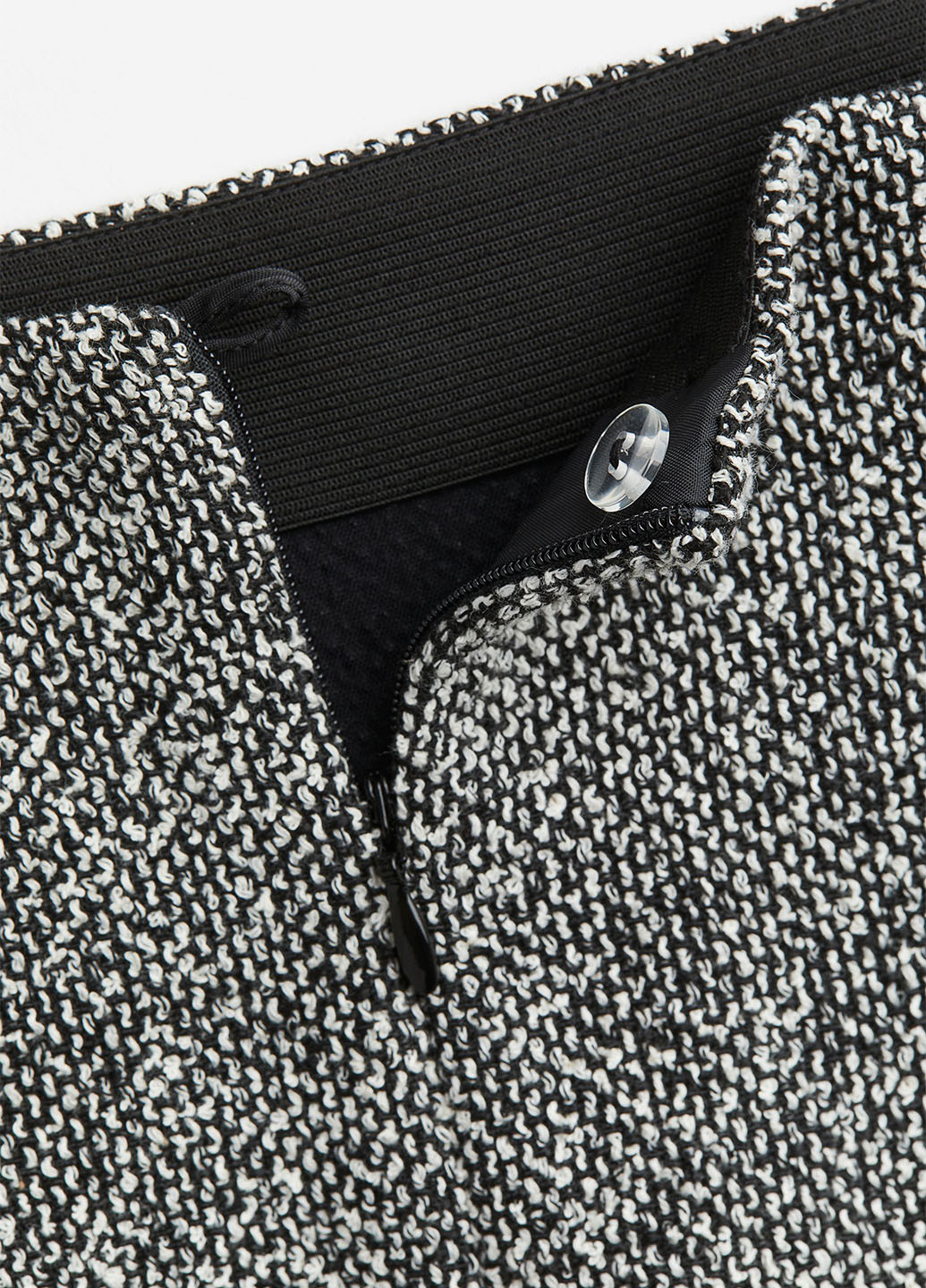 Черно-белая кэжуал меланж юбка H&M а-силуэта (трапеция)
