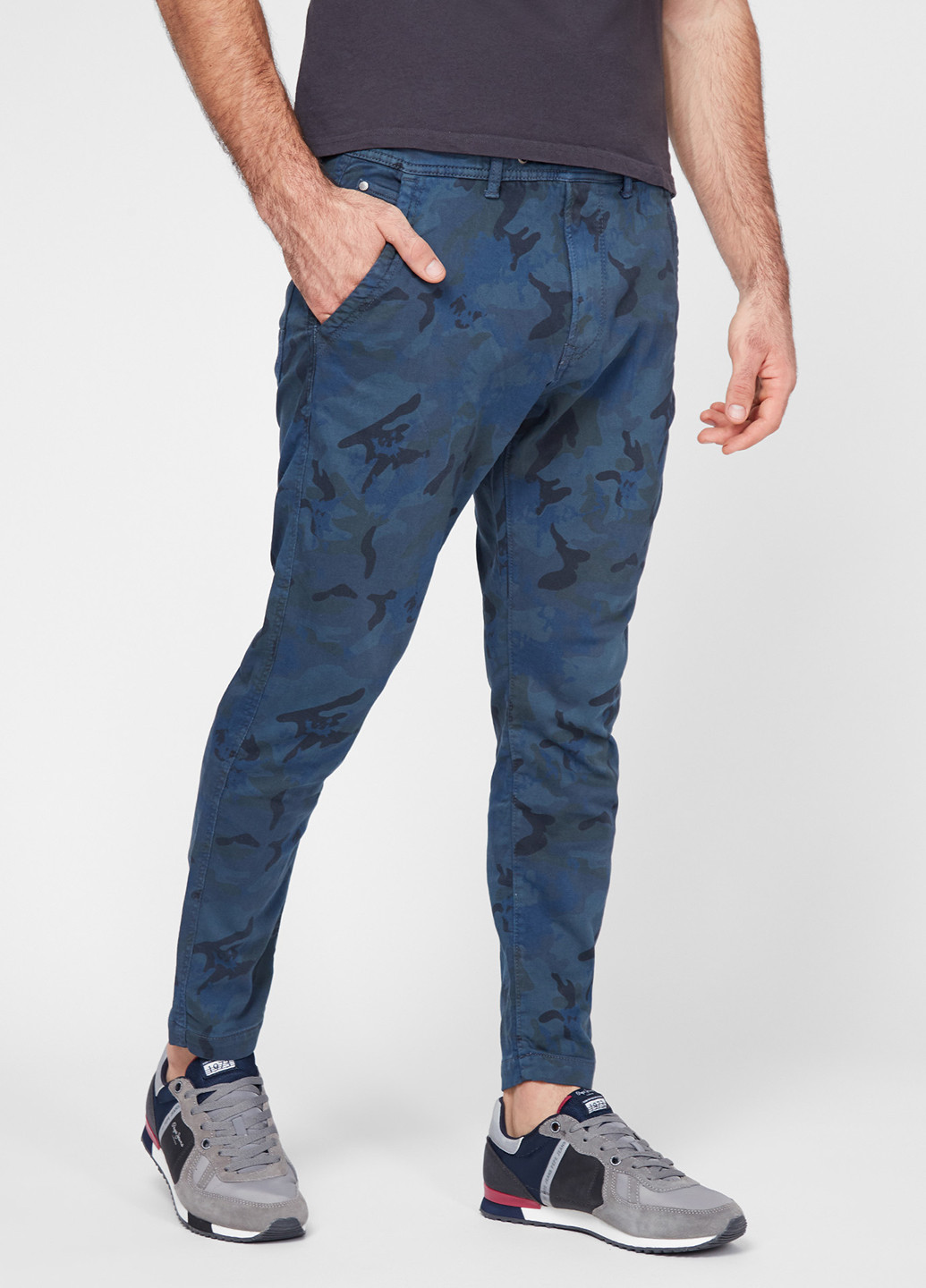 Синие кэжуал демисезонные зауженные брюки Pepe Jeans
