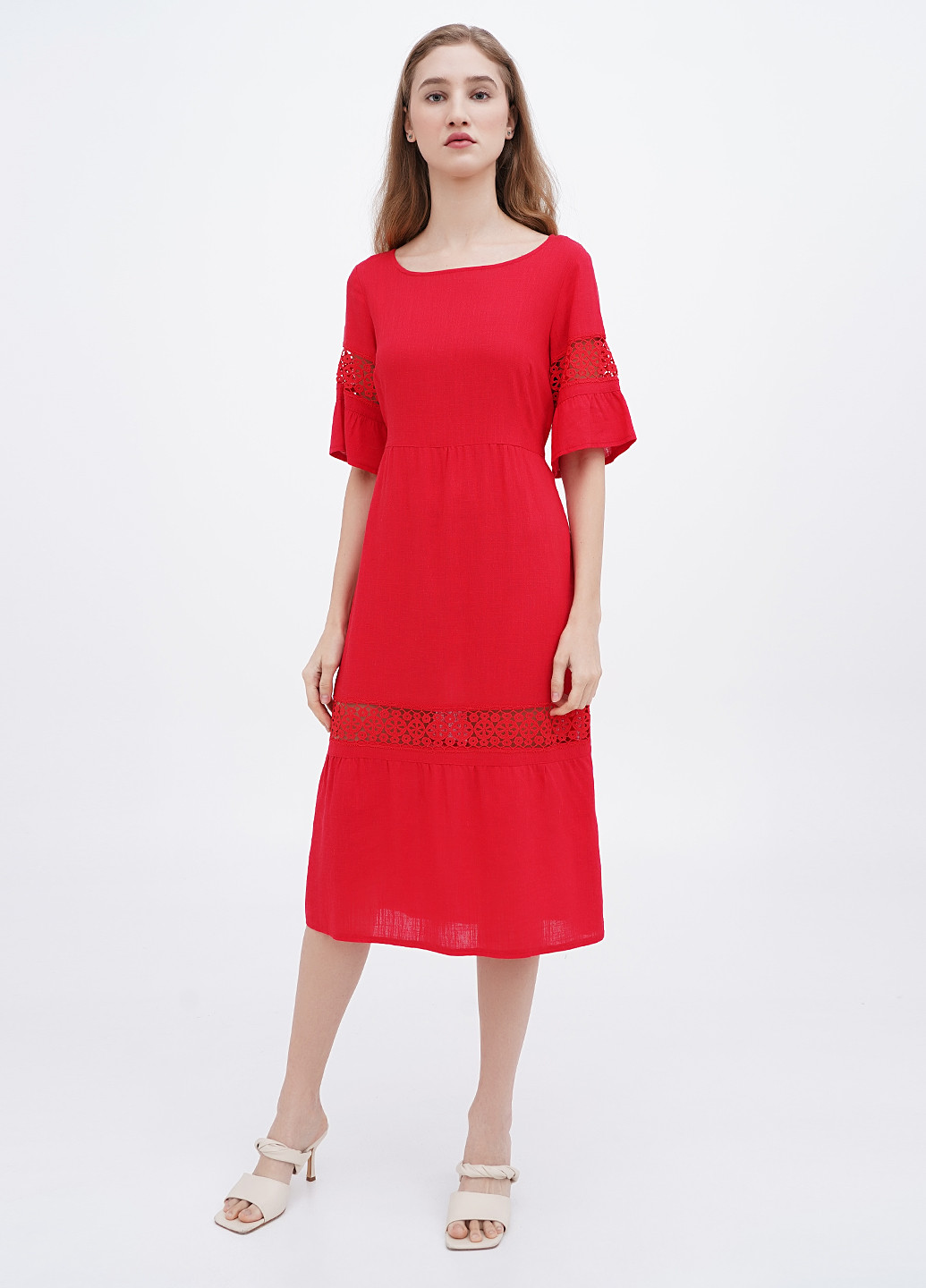 Червона кежуал сукня а-силует Ruta-S однотонна