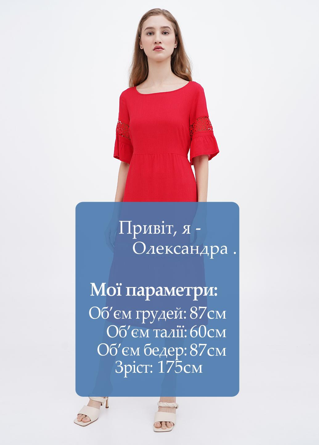 Червона кежуал сукня а-силует Ruta-S однотонна