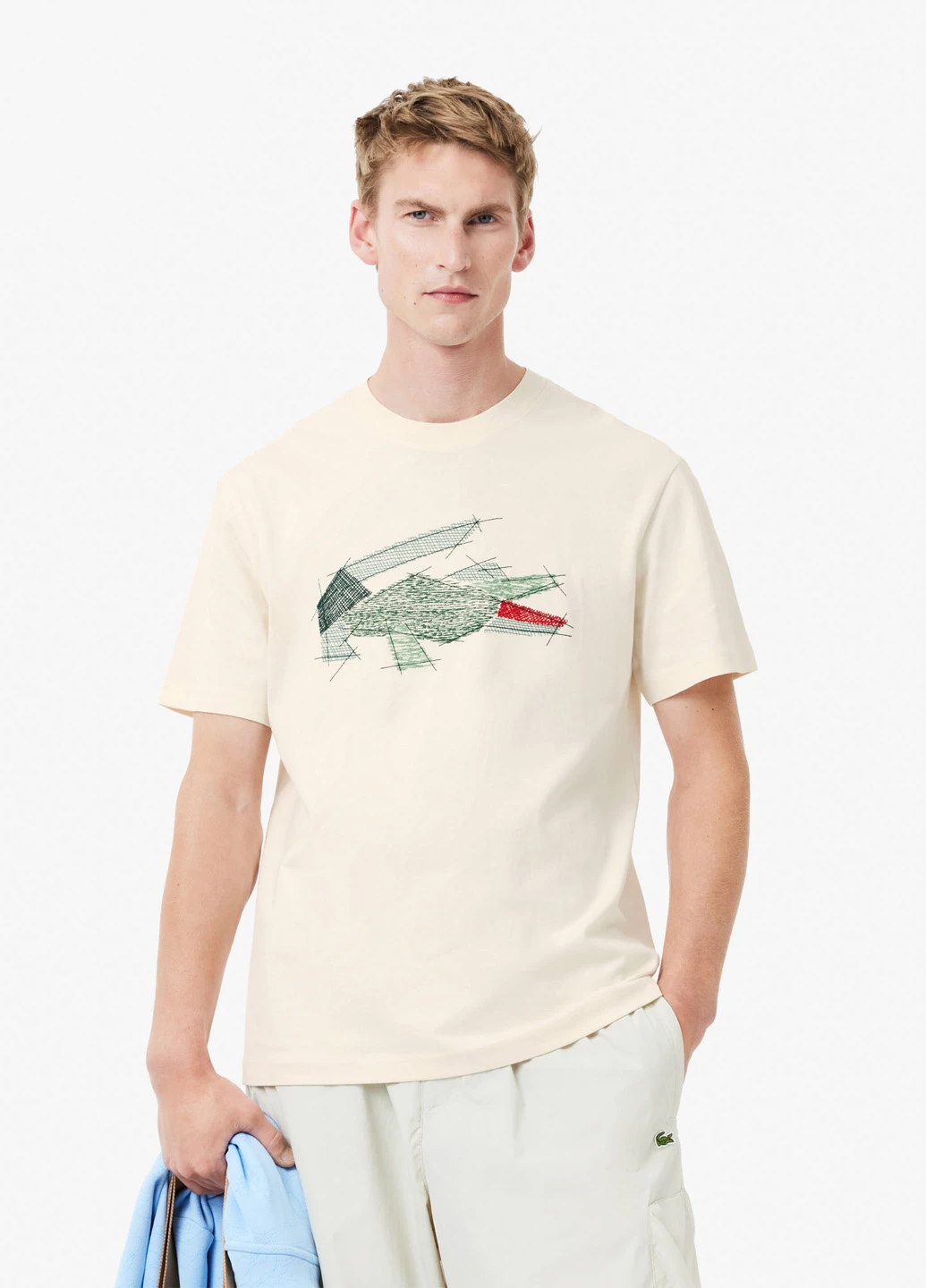 Кремовая футболка Lacoste