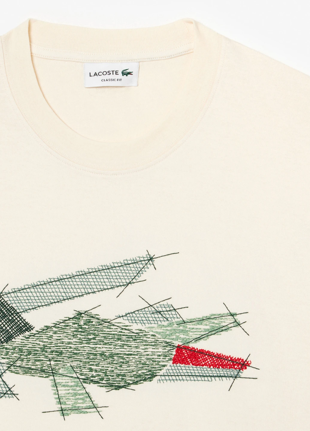 Кремовая футболка Lacoste