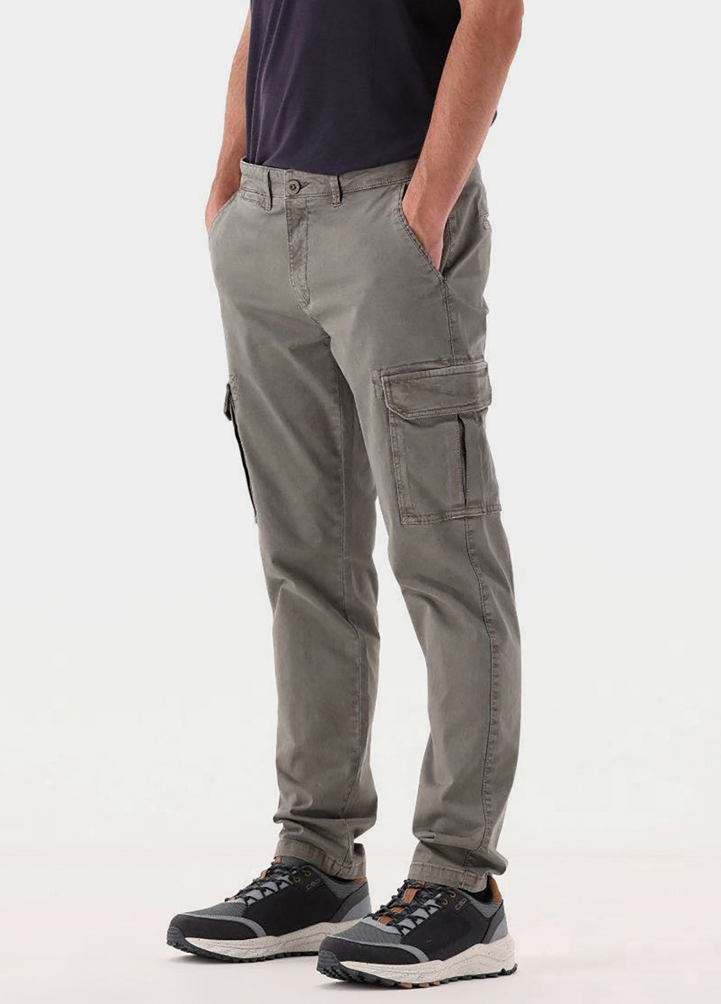 Серо-зеленые кэжуал демисезонные карго брюки CMP