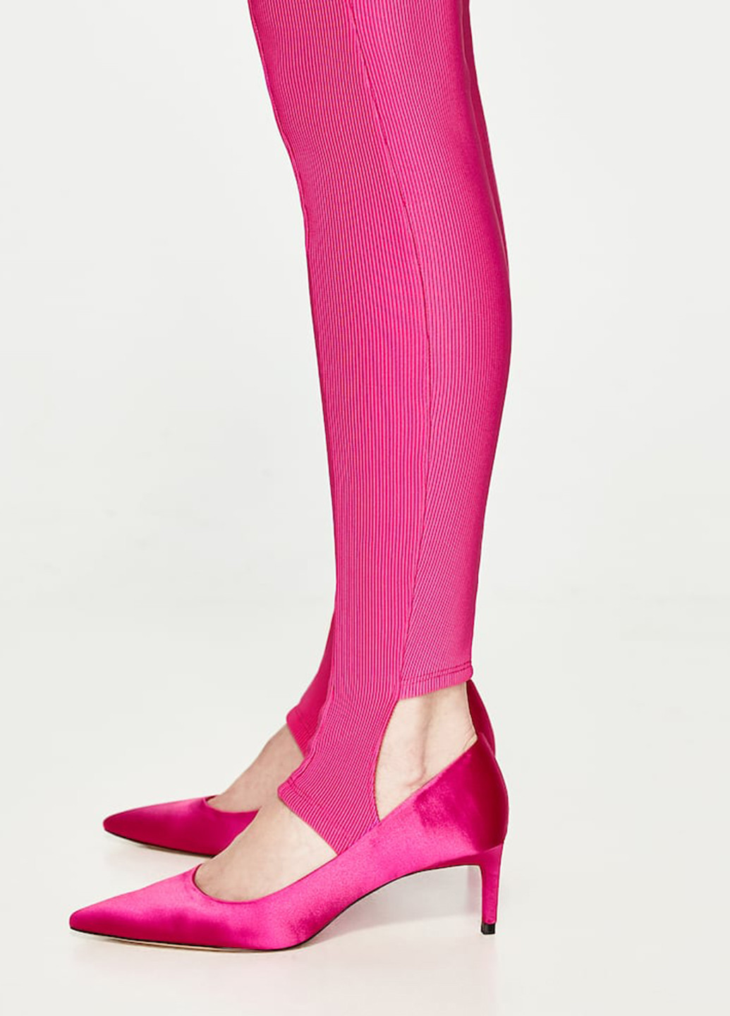 Розовые кэжуал демисезонные зауженные брюки Zara