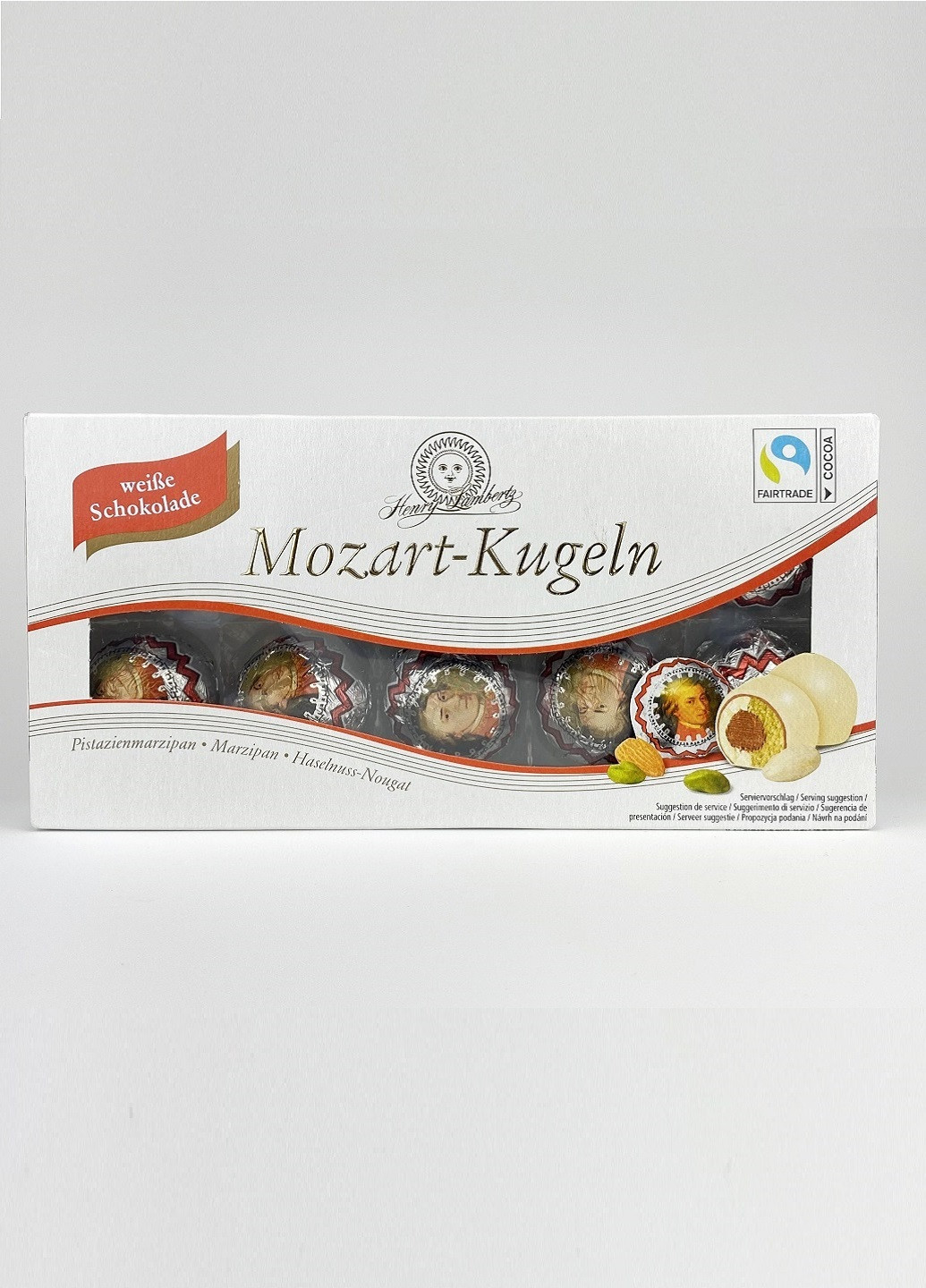 Цукерки білий шоколад Mozart Kugeln 200 гр марципан Shokopack (251408415)
