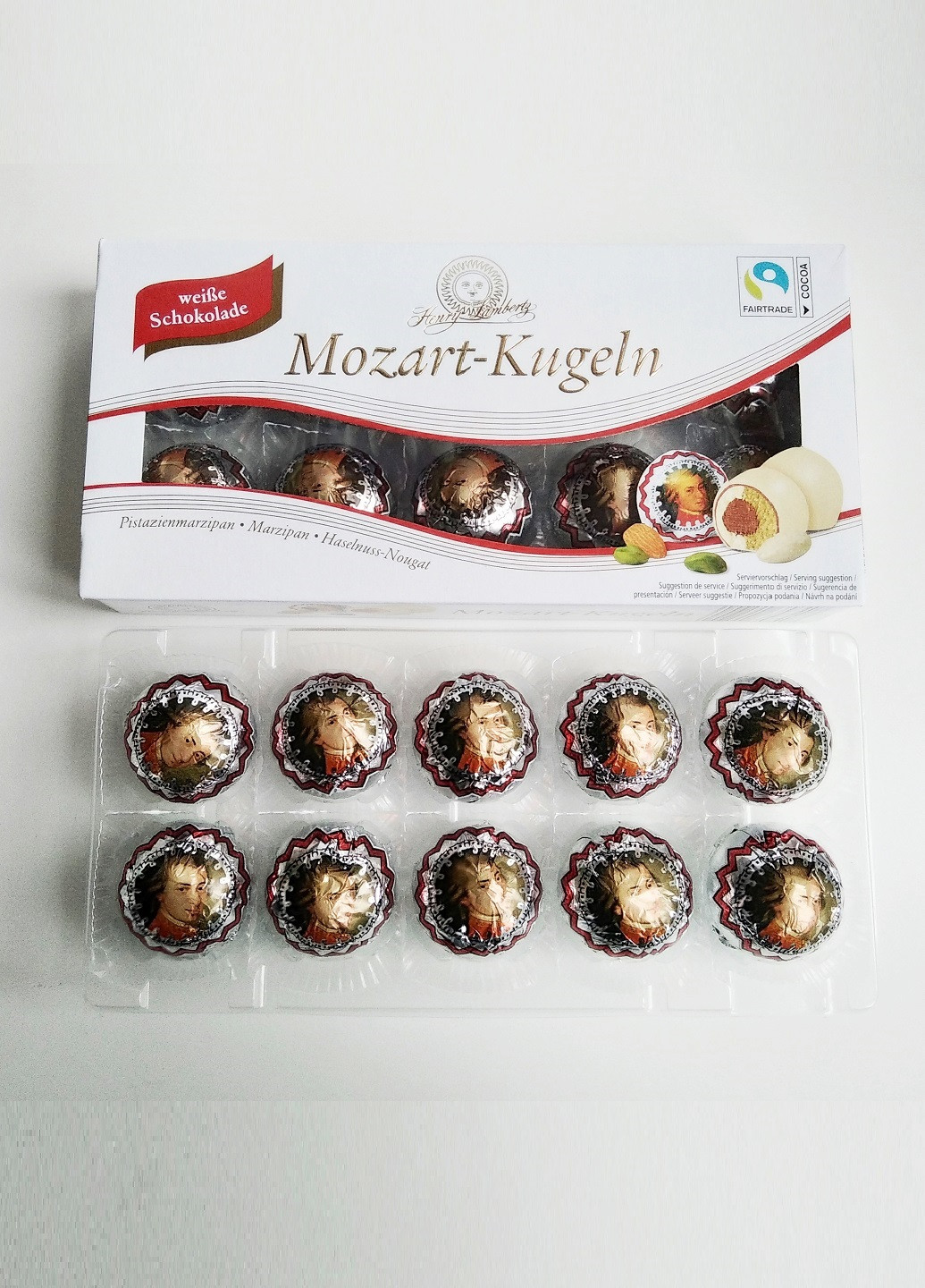 Конфеты белый шоколад Mozart Kugeln 200 гр марципан Shokopack (251408415)