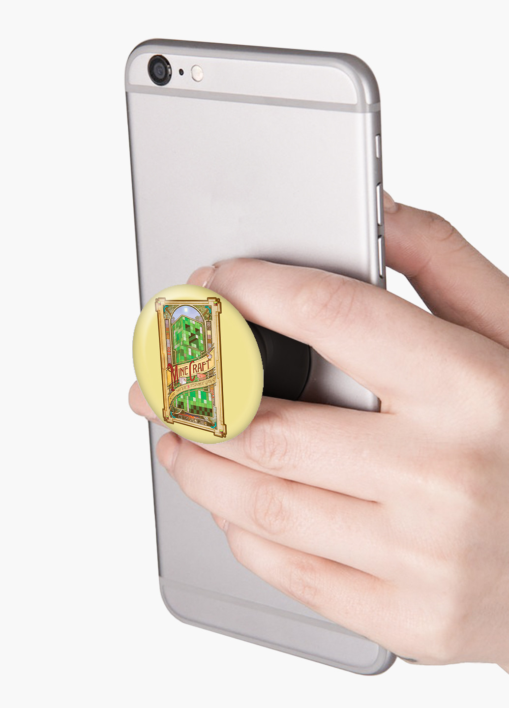 Попсокет (Popsockets) тримач для смартфону Майнкрафт (Minecraft) (8754-1178) Чорний MobiPrint (216748475)