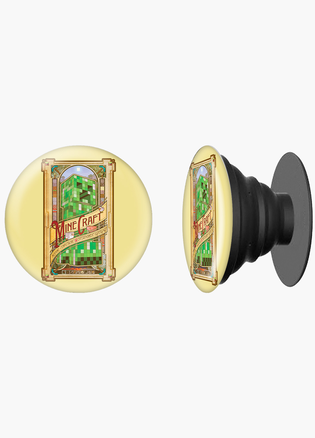 Попсокет (Popsockets) тримач для смартфону Майнкрафт (Minecraft) (8754-1178) Чорний MobiPrint (216748475)