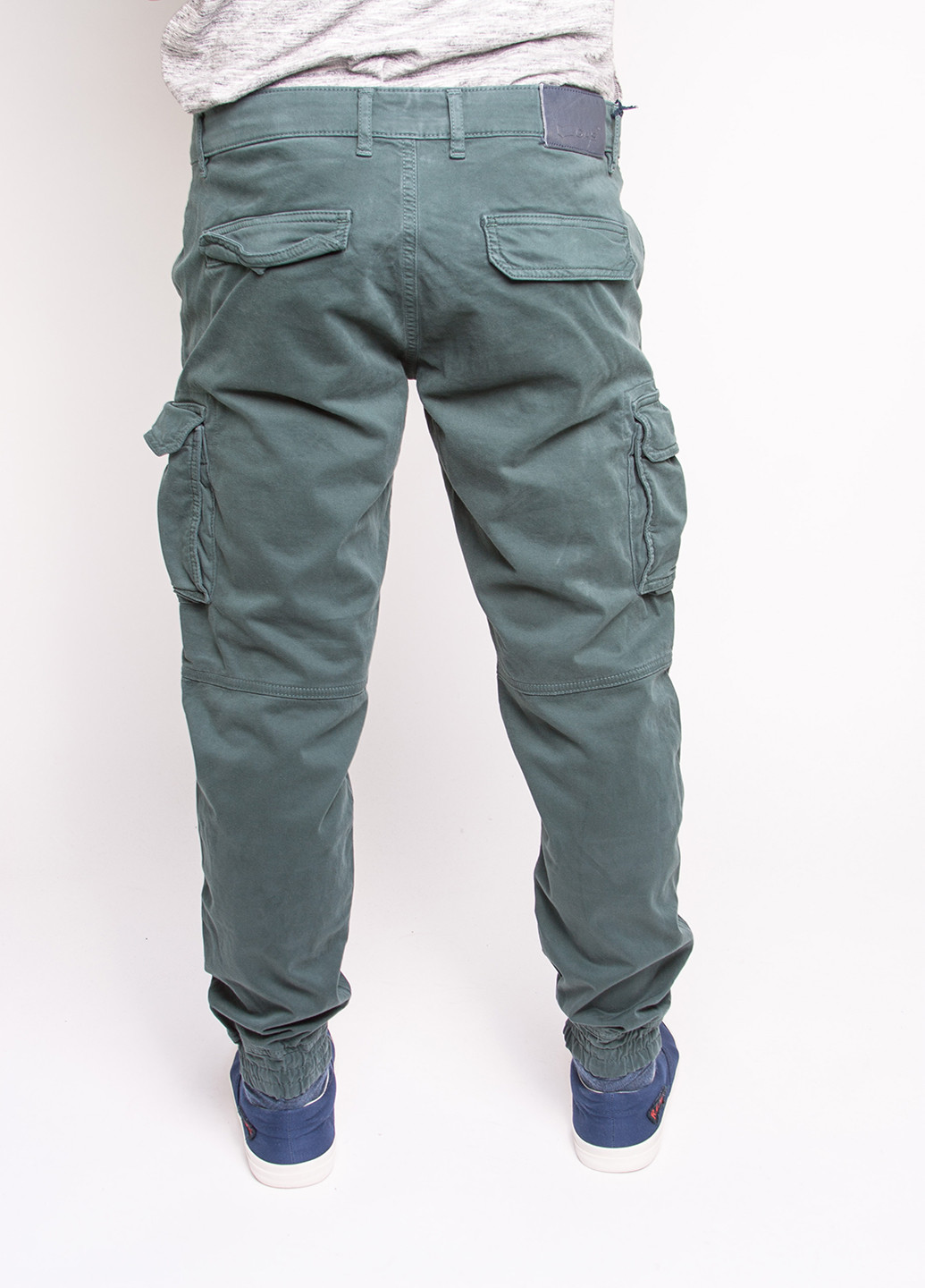Серо-зеленые демисезонные зауженные джинсы Gas