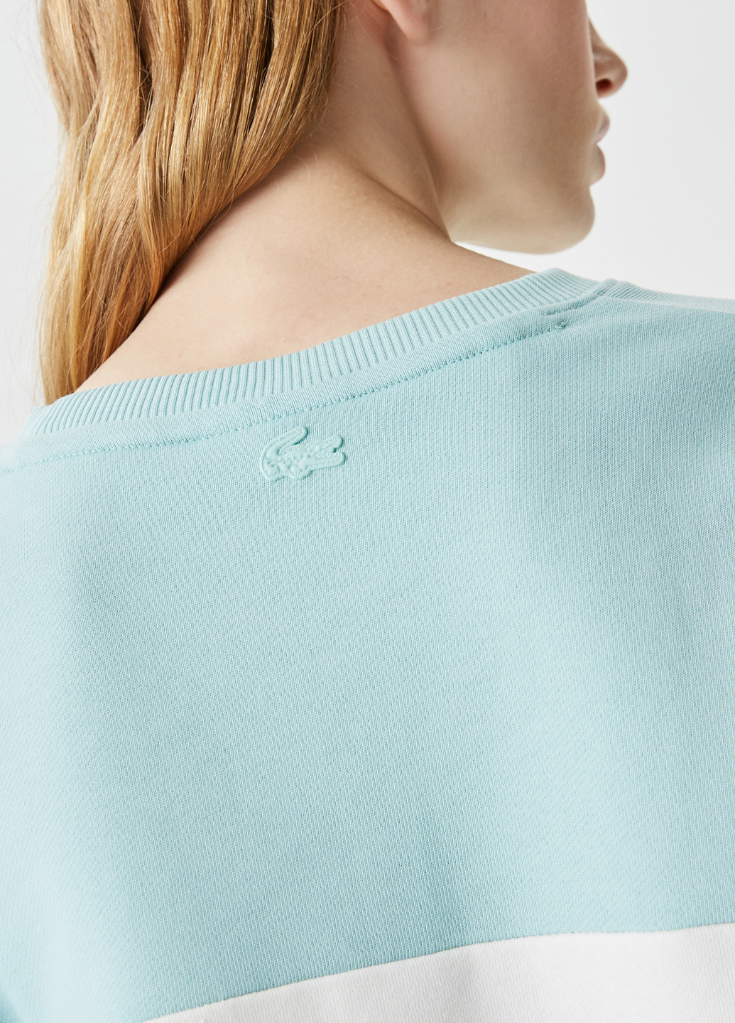 Голубой свитшот Lacoste логотип нашивки (276525956)