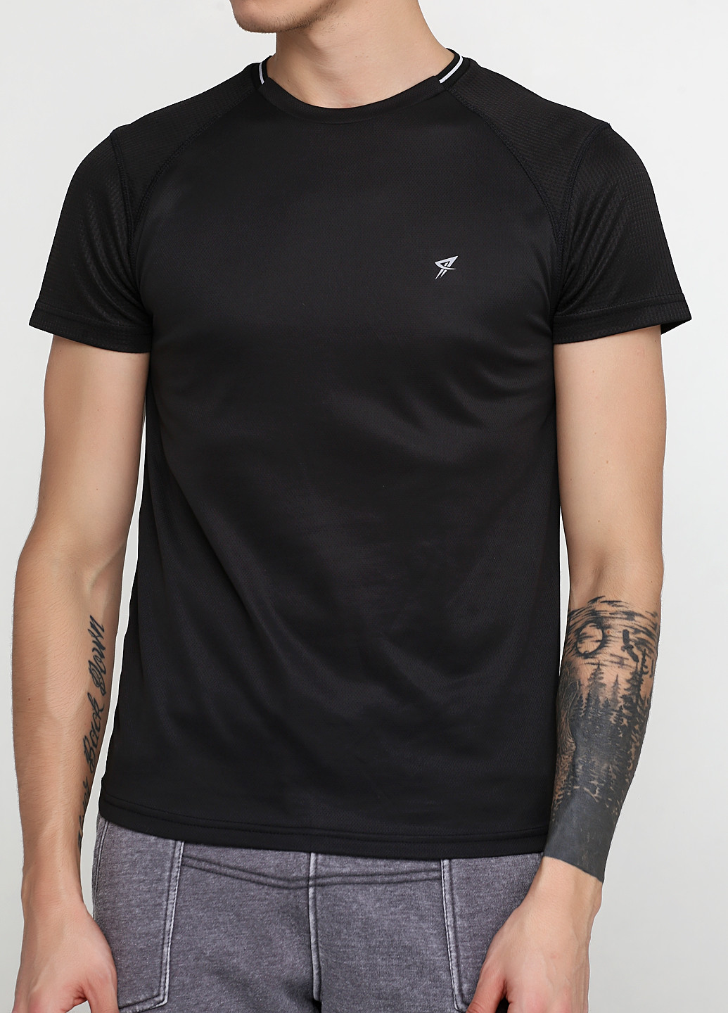 Чорна футболка з коротким рукавом Workout
