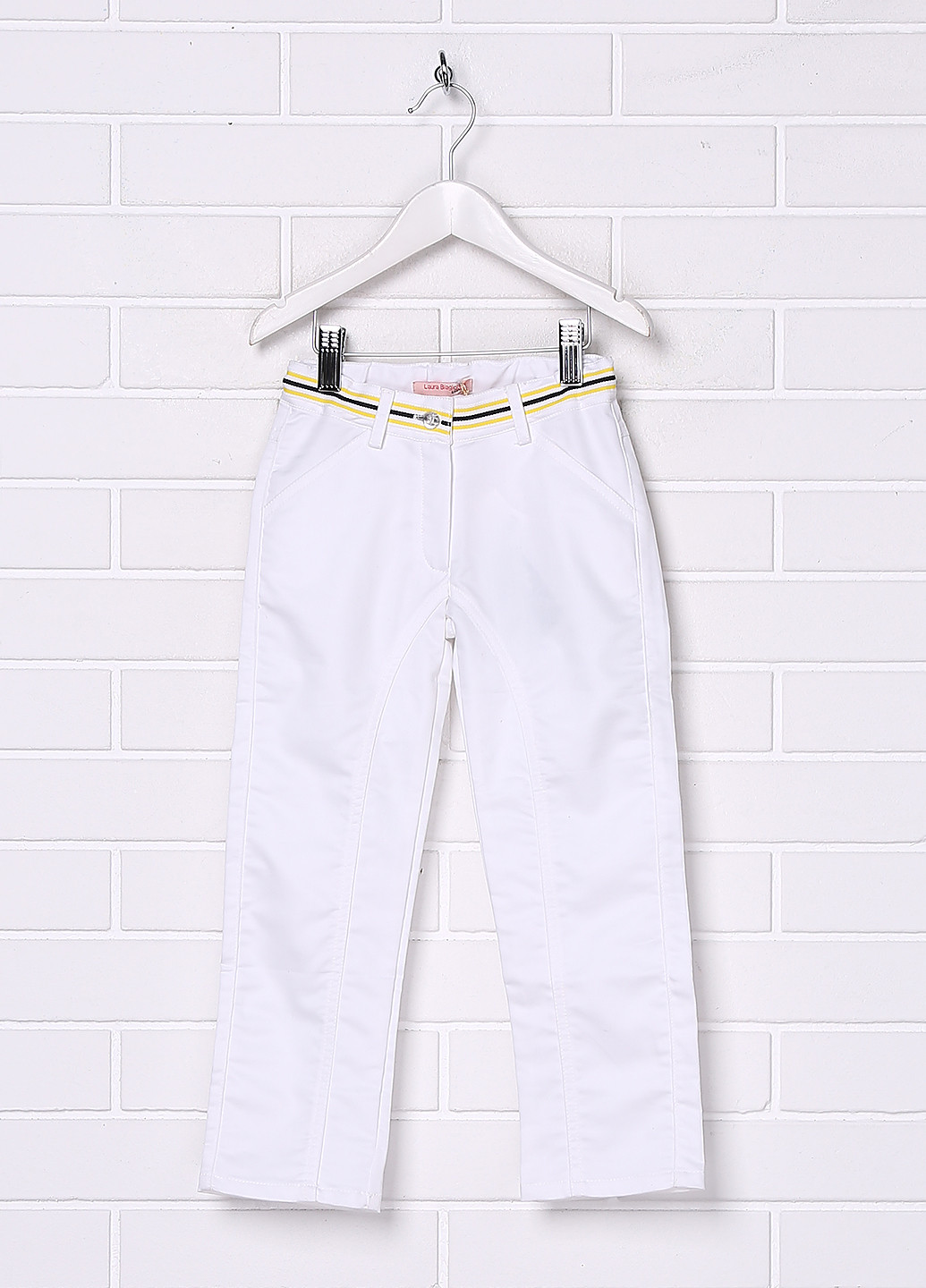 Белые кэжуал демисезонные прямые брюки Laura Biagiotti