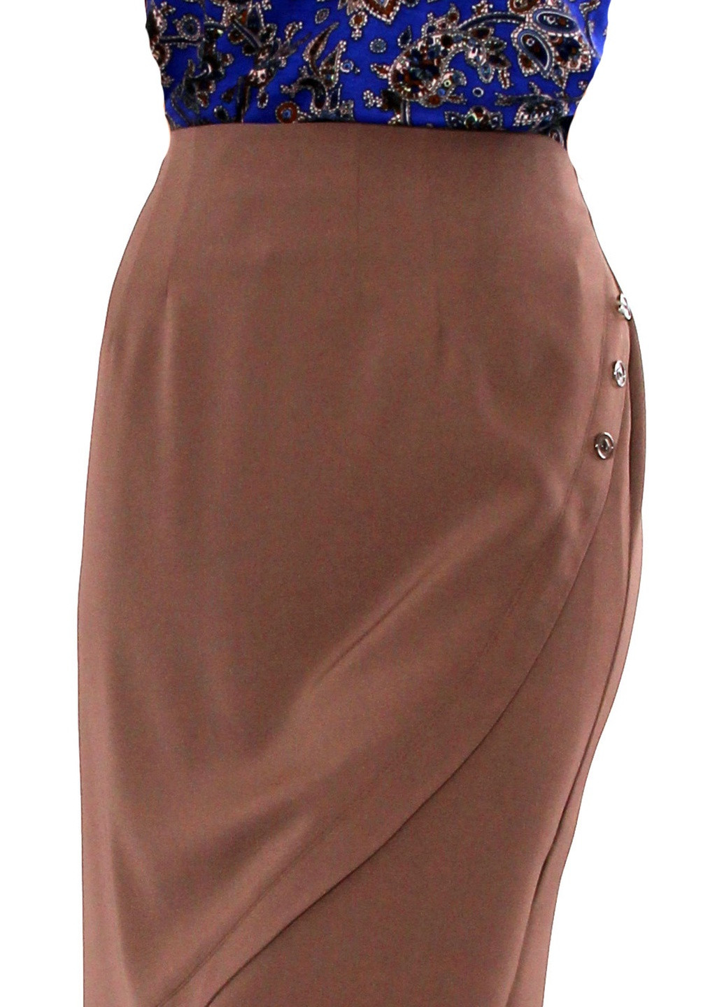 Бежевая офисная однотонная юбка Anna Dali карандаш