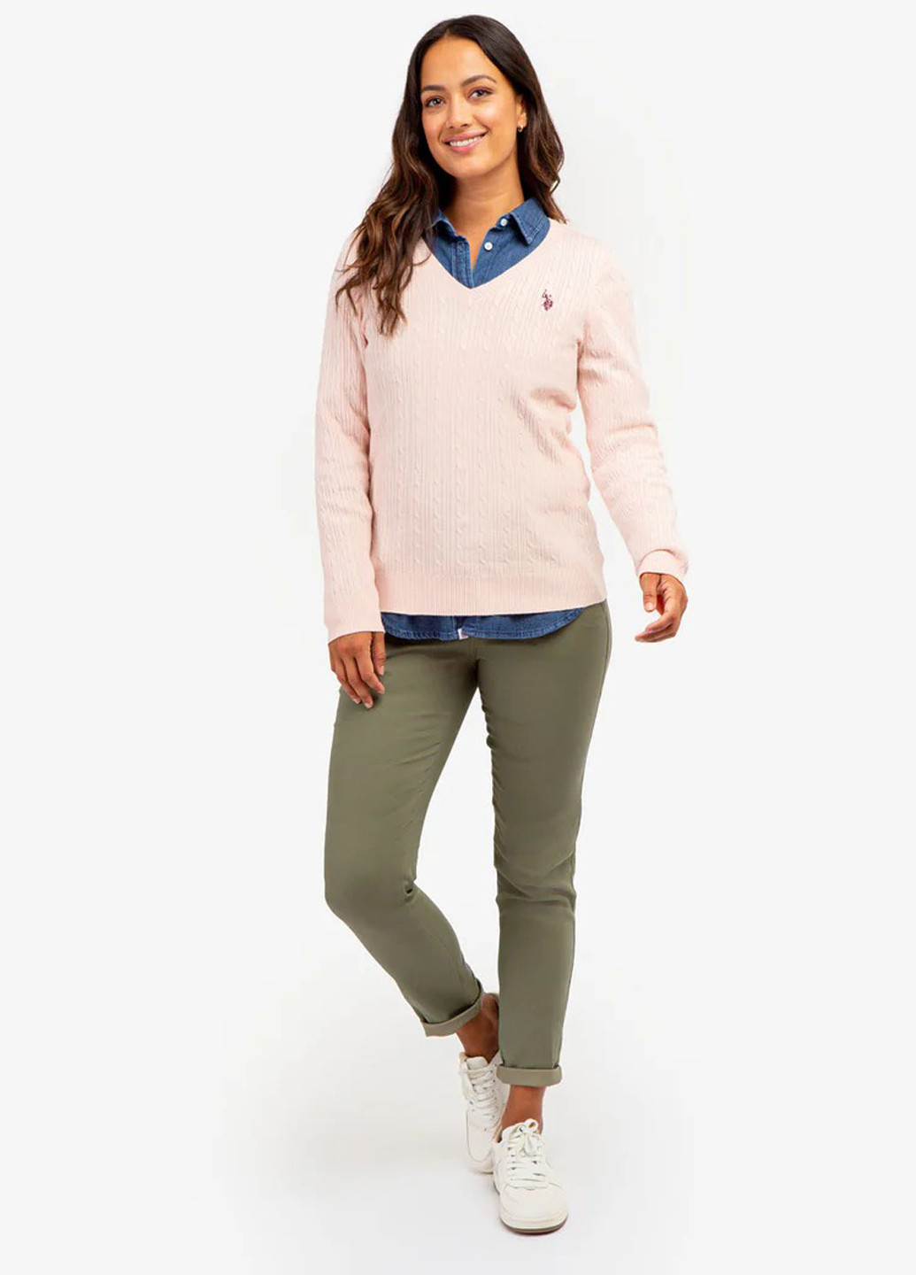 Темно-розовый демисезонный пуловер пуловер U.S. Polo Assn.