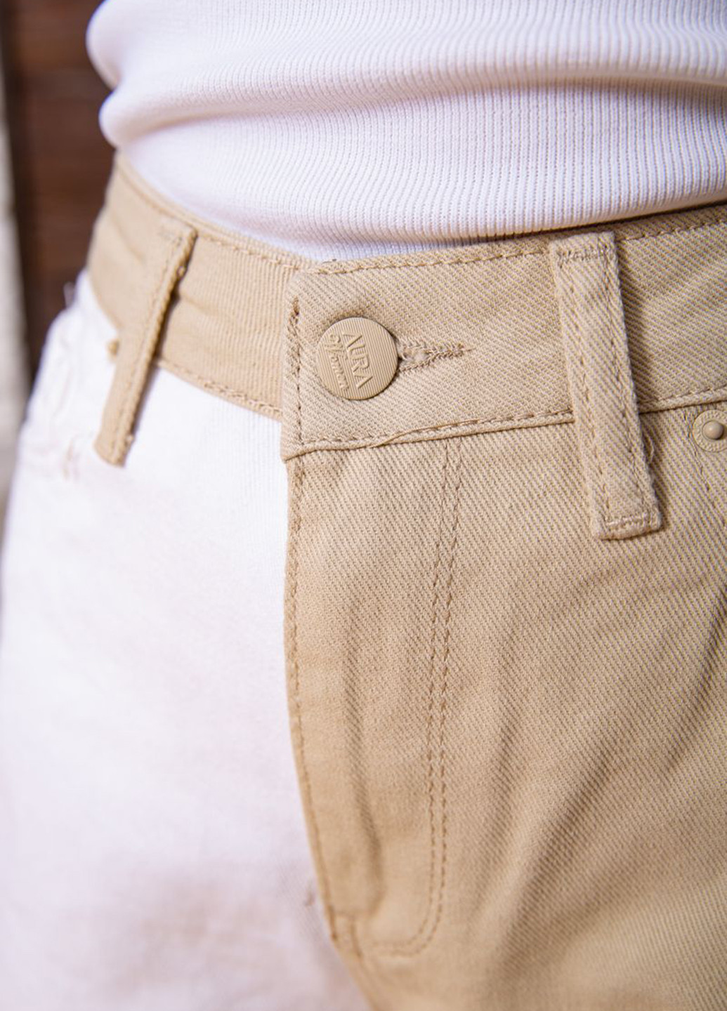 Комбинированные кэжуал демисезонные прямые брюки Ager