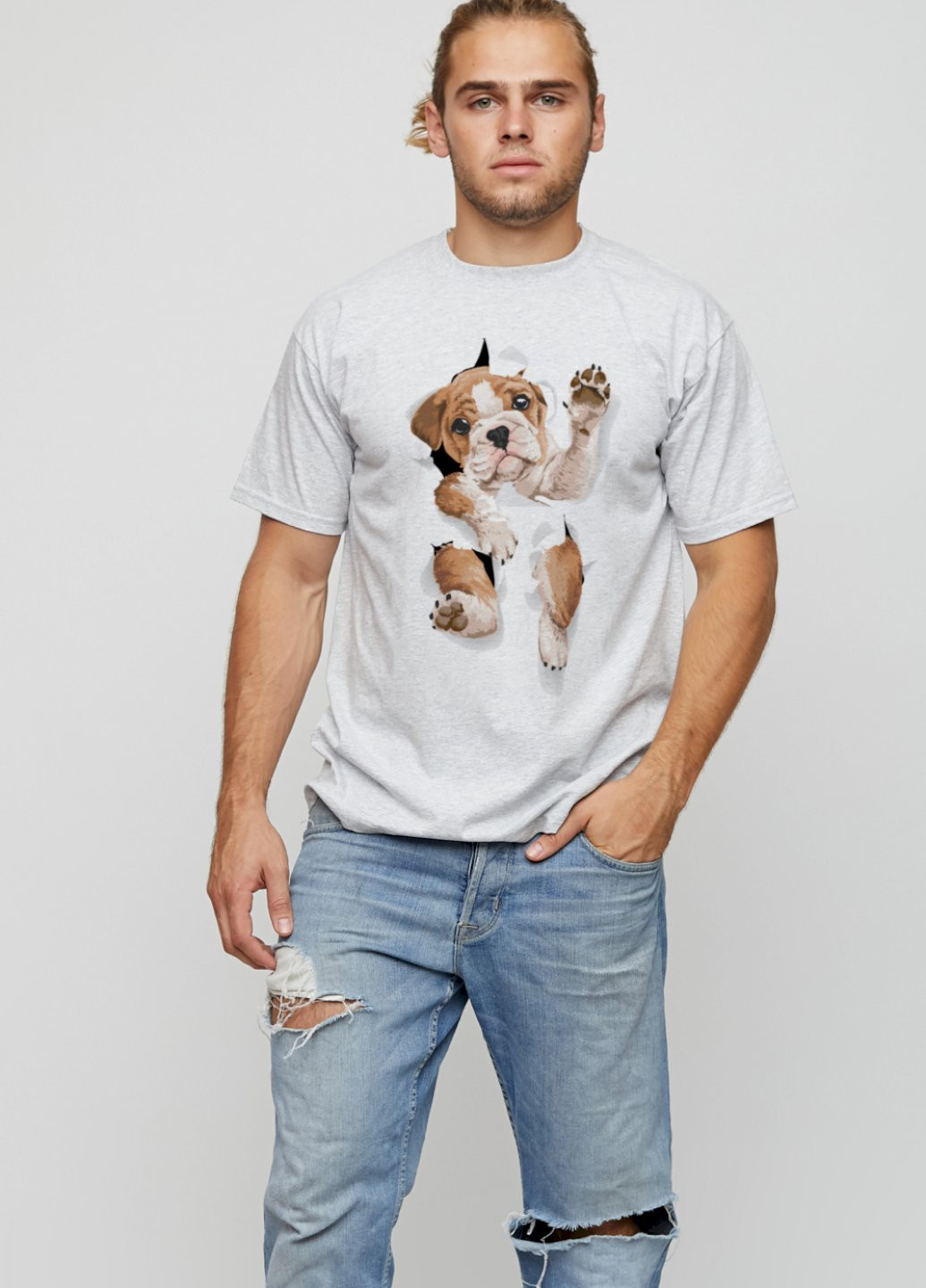 Серая футболка мужская basic YAPPI