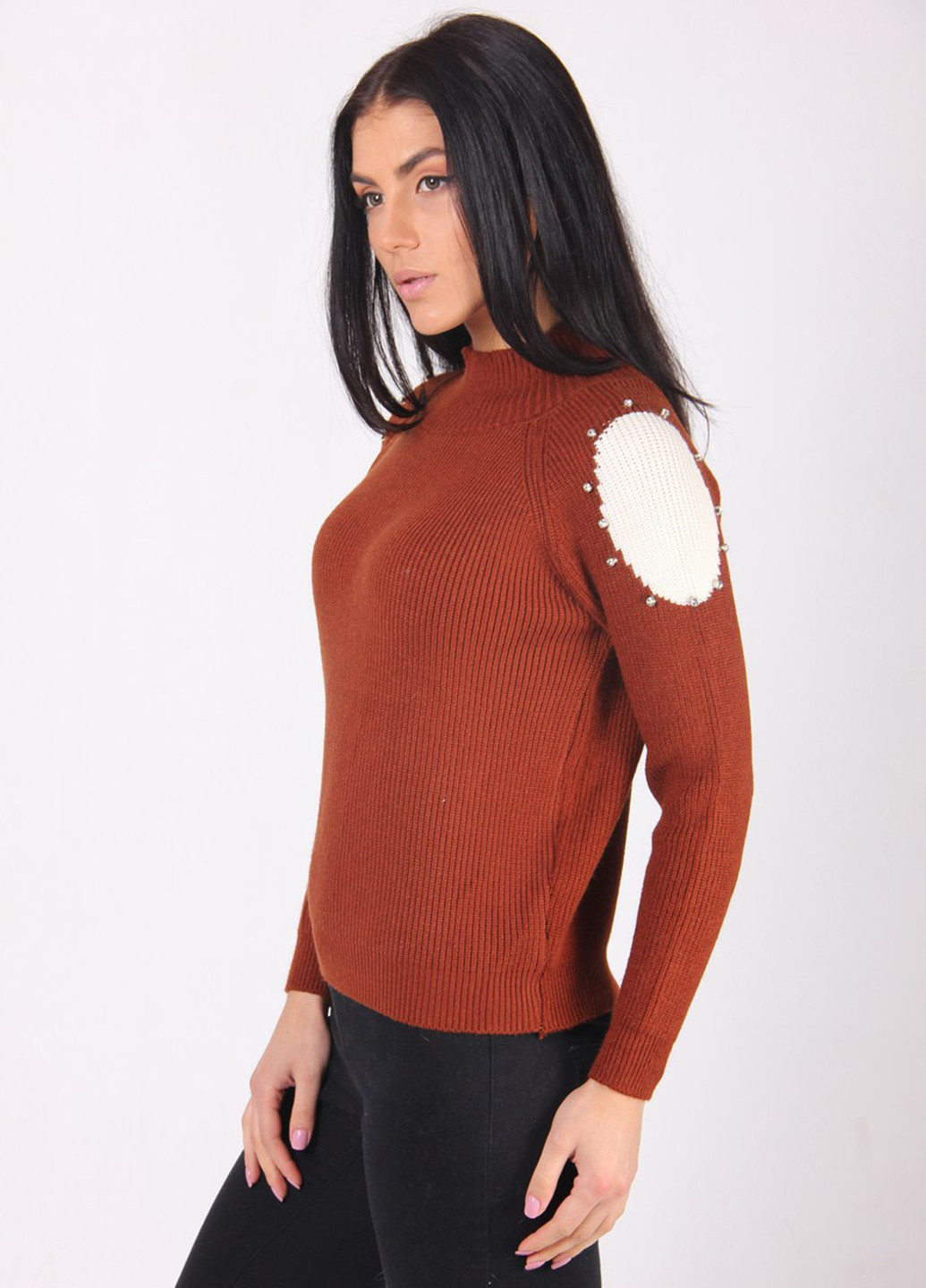 Терракотовый демисезонный свитер Ladies Fasfion