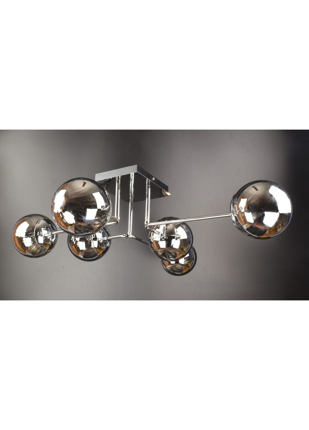 Люстра стельова на 6 лампочок 2693/6-gr Хром 21х72х78 см. Sunnysky (253630341)