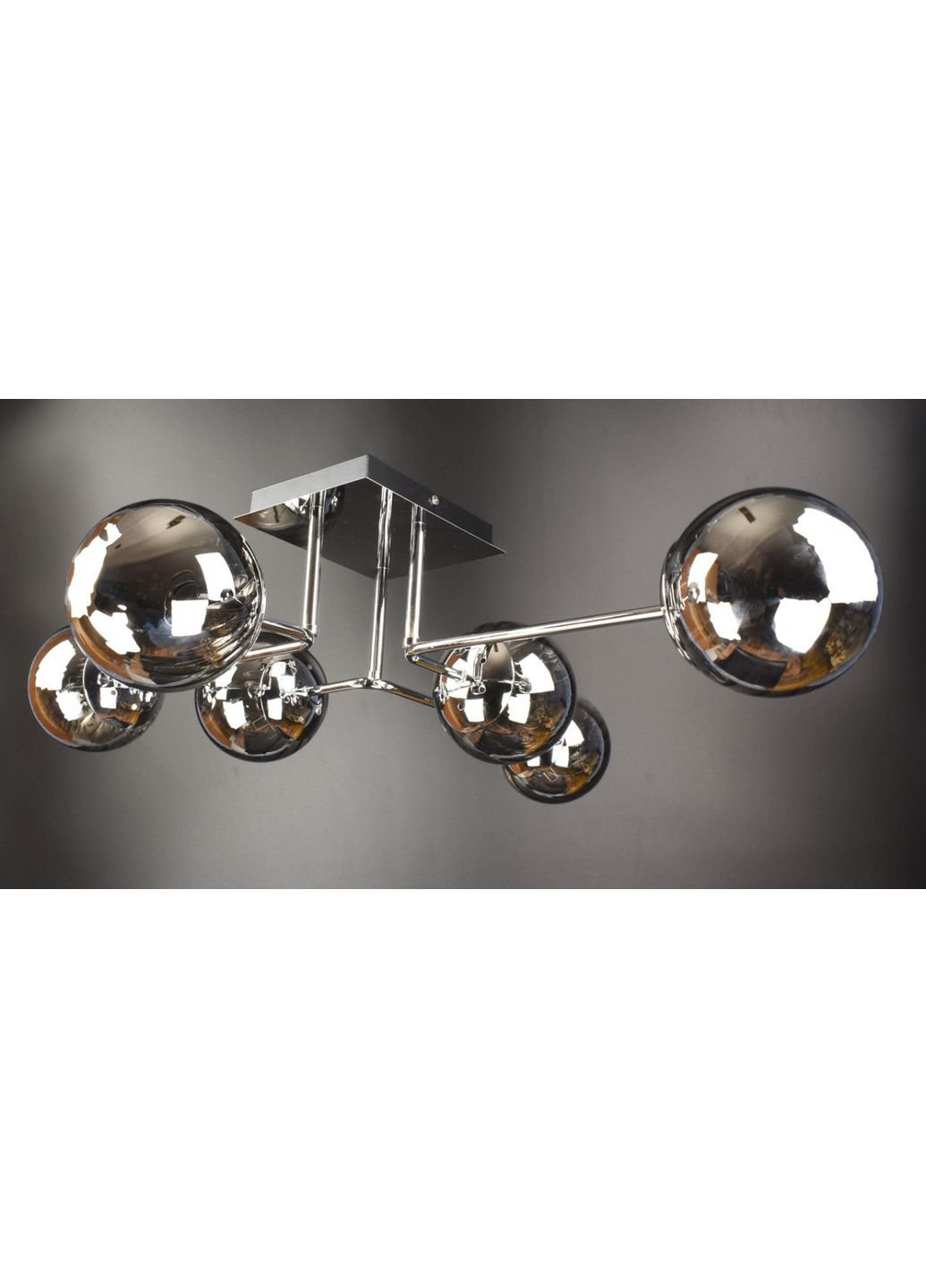 Люстра стельова на 6 лампочок 2693/6-gr Хром 21х72х78 см. Sunnysky (253630341)