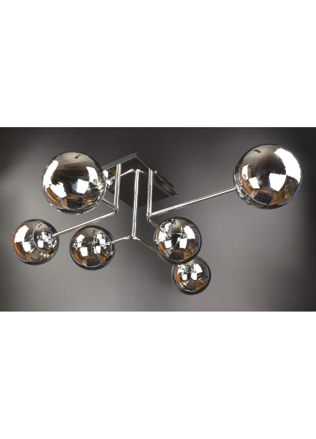 Люстра стельова на 6 лампочок 2693/6-gr Хром 21х72х78 см. Sunnysky (253630341)