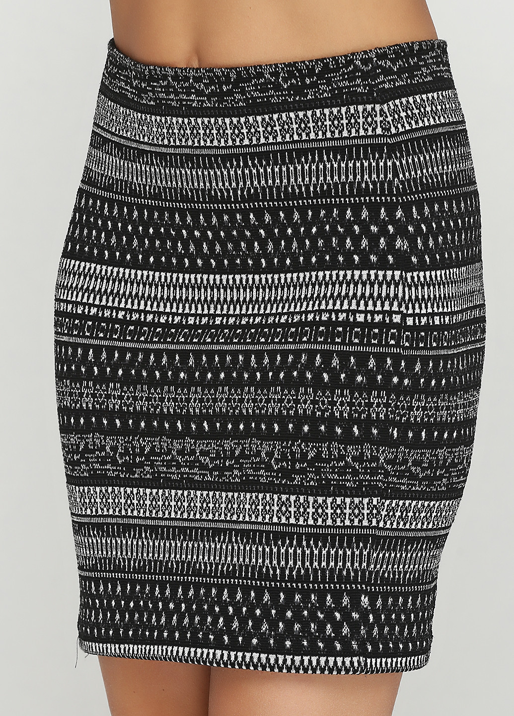 Черно-белая кэжуал с рисунком юбка Camaieu мини