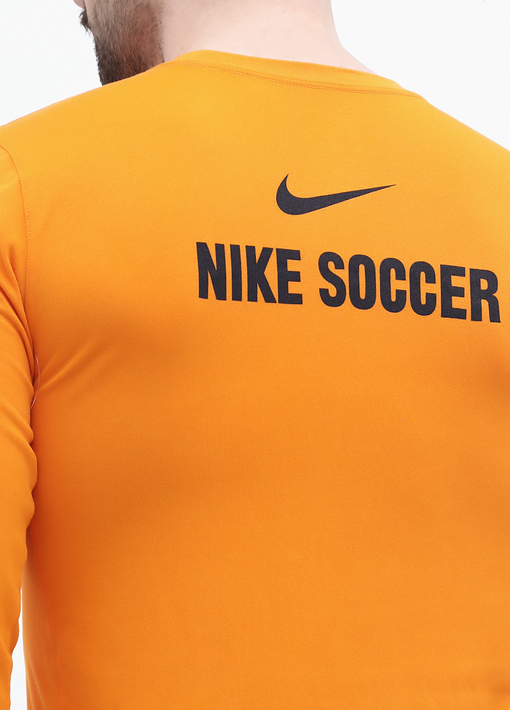 Оранжевый демисезонный спортивный лонгслив Nike с надписями