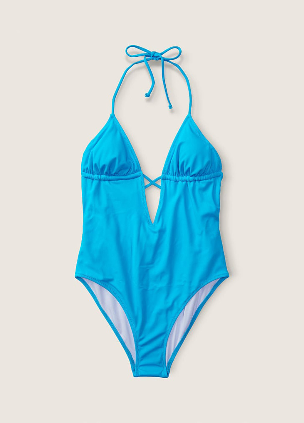 Блакитний літній купальник суцільний, пландж Victoria's Secret