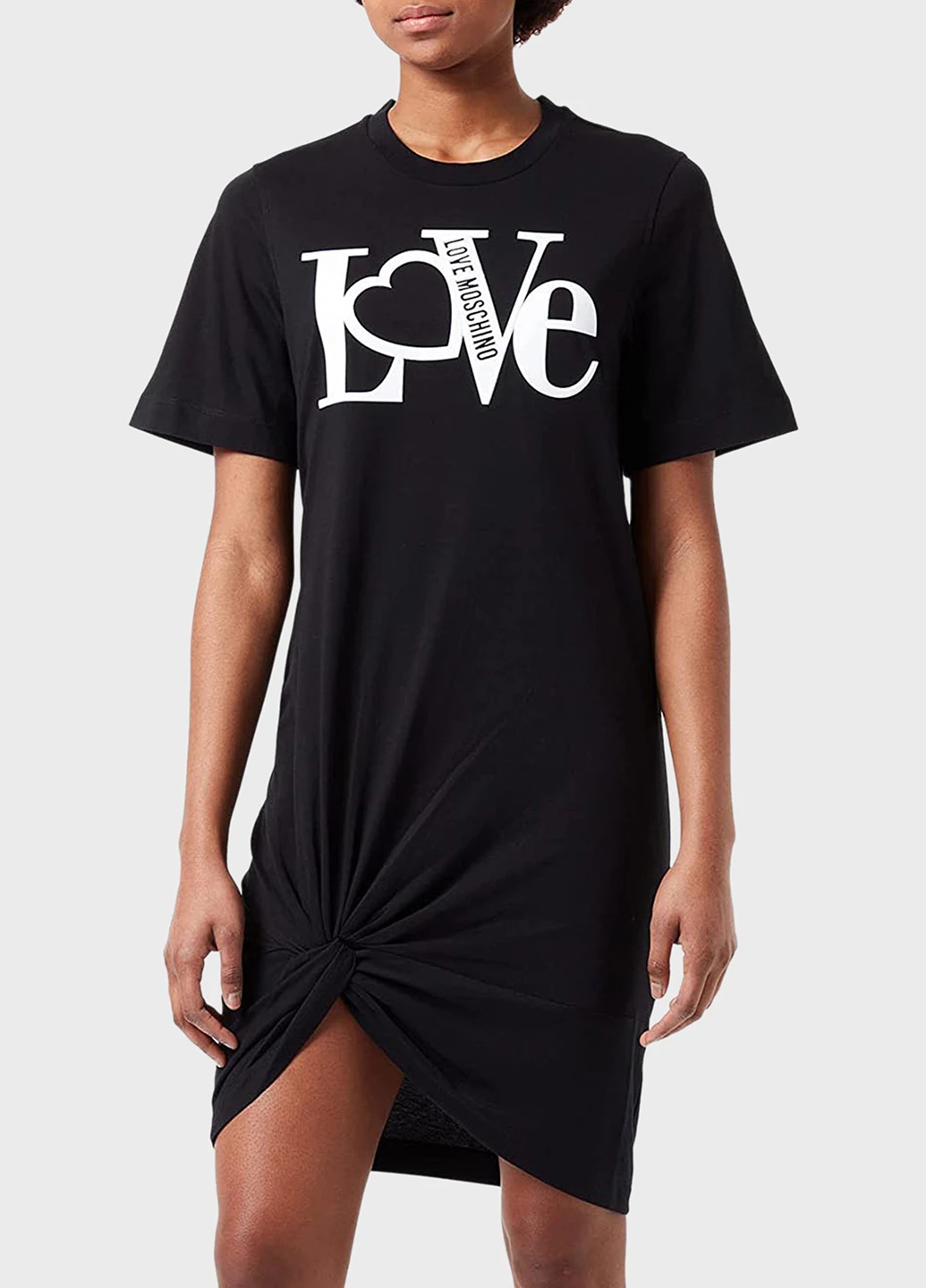 Чорна кежуал сукня сукня-футболка Love Moschino з написами