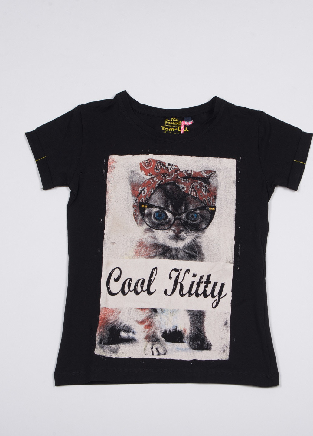 Чорна літня футболка TOM DU