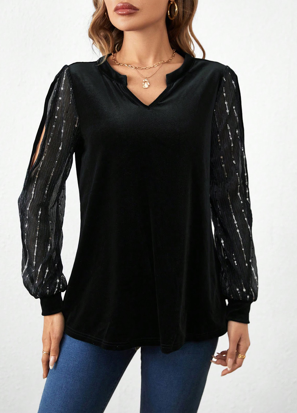 Чорна блуза SHEIN