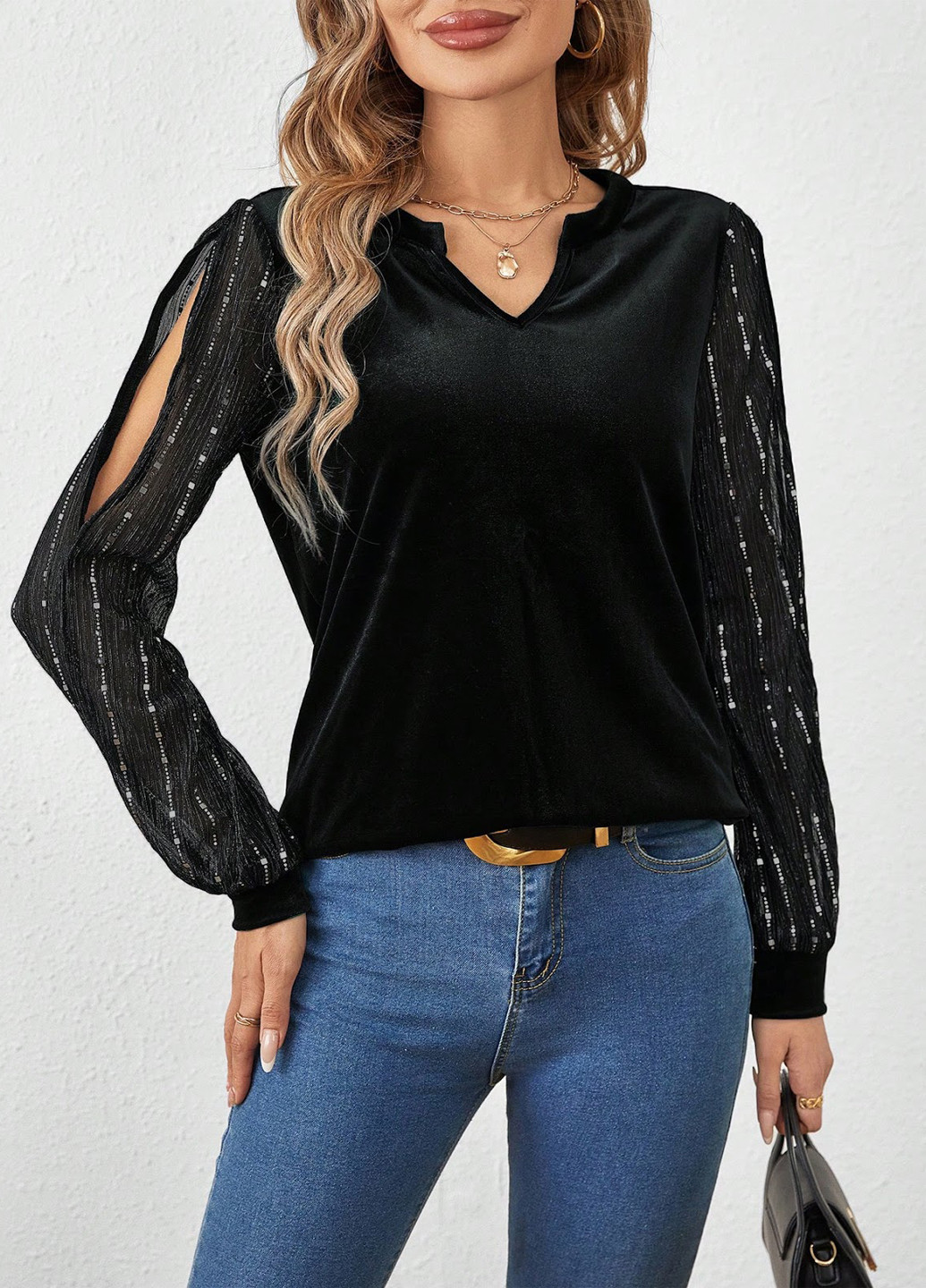 Чорна блуза SHEIN