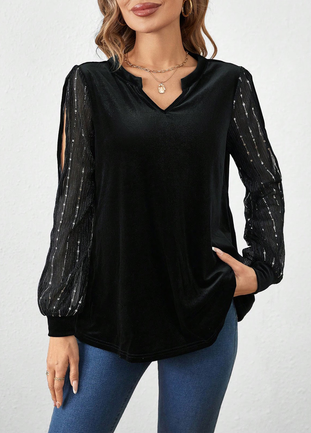 Чорна блуза SHEIN