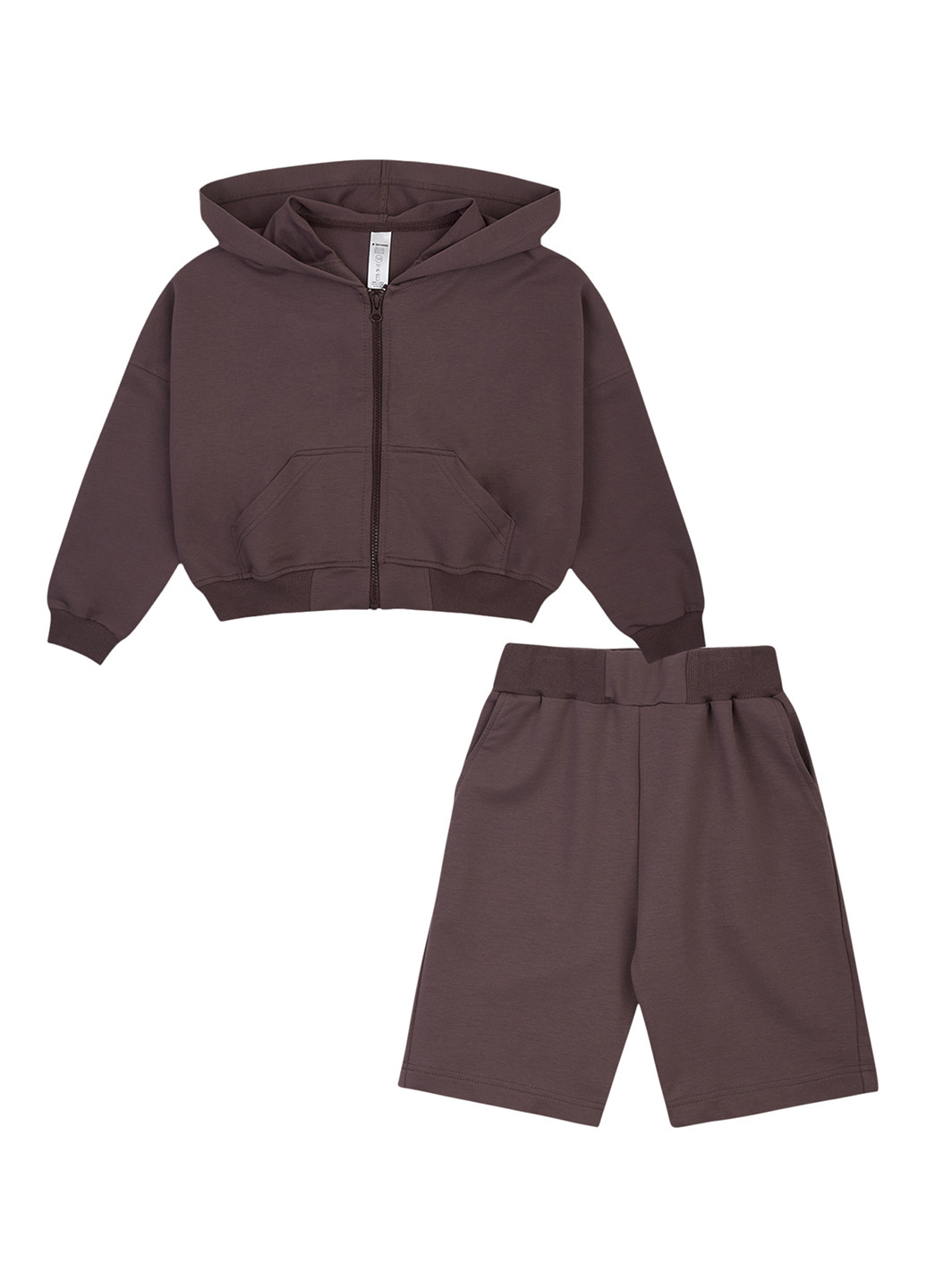 Коричневий демісезонний комплект (толстовка, шорти) Garnamama