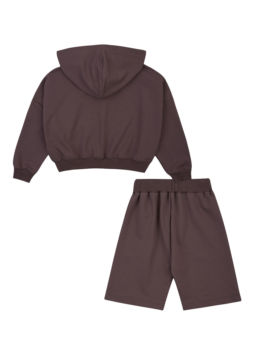 Коричневий демісезонний комплект (толстовка, шорти) Garnamama