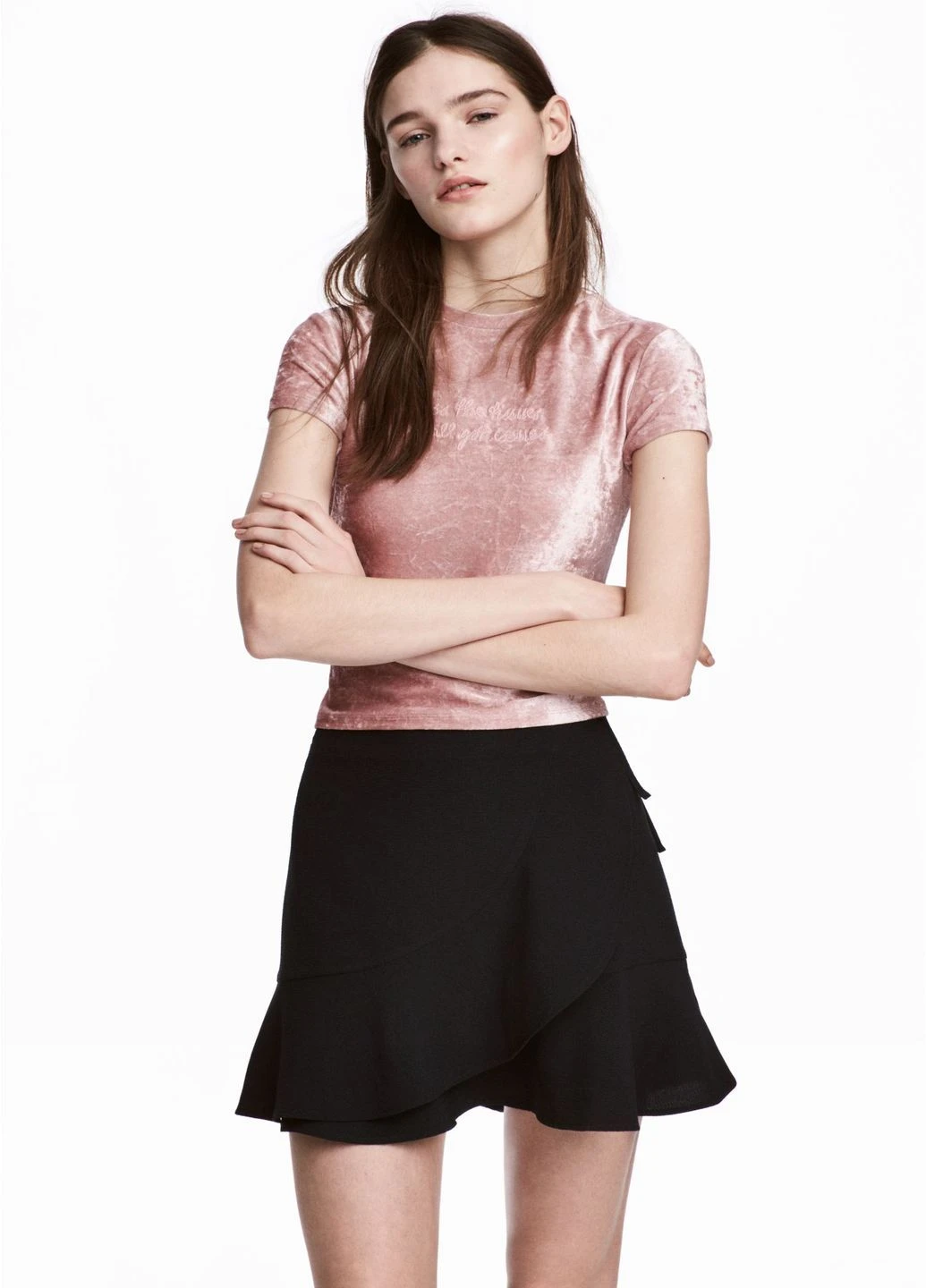 Черная однотонная юбка H&M