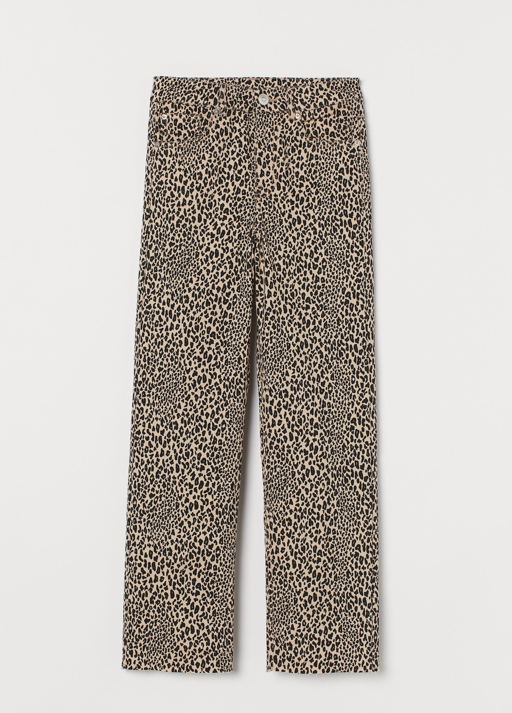 Джинси H&M леопардові бежеві джинсові бавовна