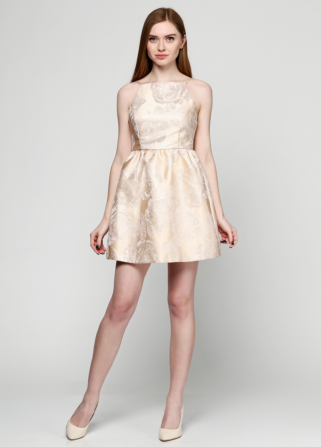 Світло-бежева коктейльна плаття, сукня Petites з квітковим принтом