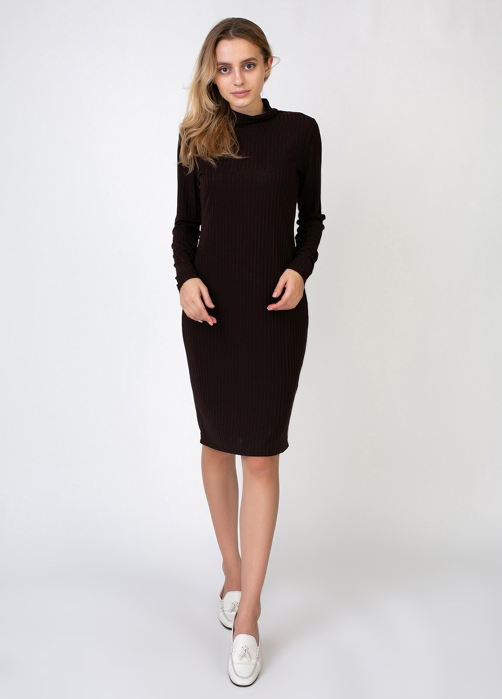 Темно-коричнева кежуал сукня сукня-водолазка H&M однотонна