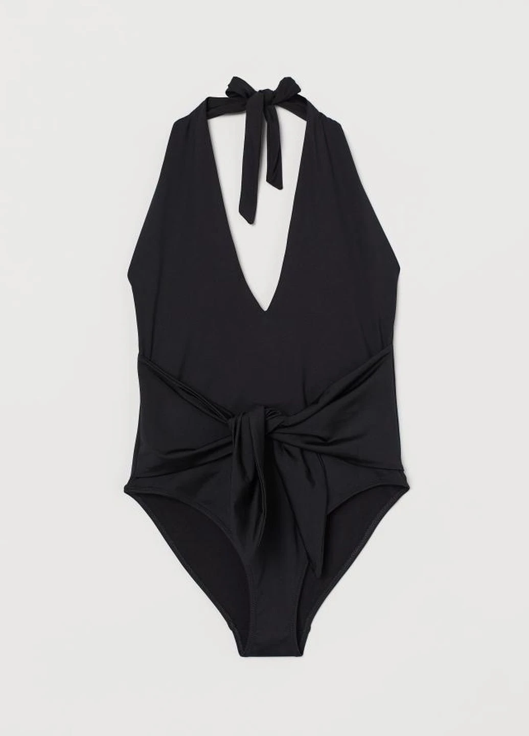 Черный летний купальник слитный H&M