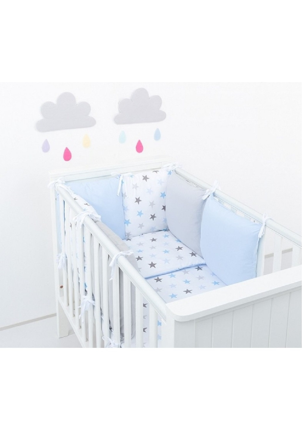 Комплект в дитяче ліжечко ліжко люльку набір бортики захист на три сторони постільна білизна ручної роботи (28582-Нов) Unbranded (253195806)