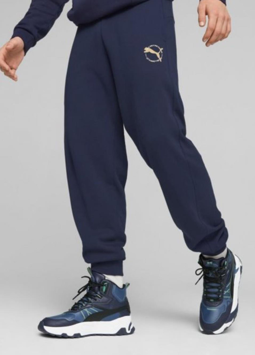 Синие спортивные демисезонные джоггеры брюки Puma