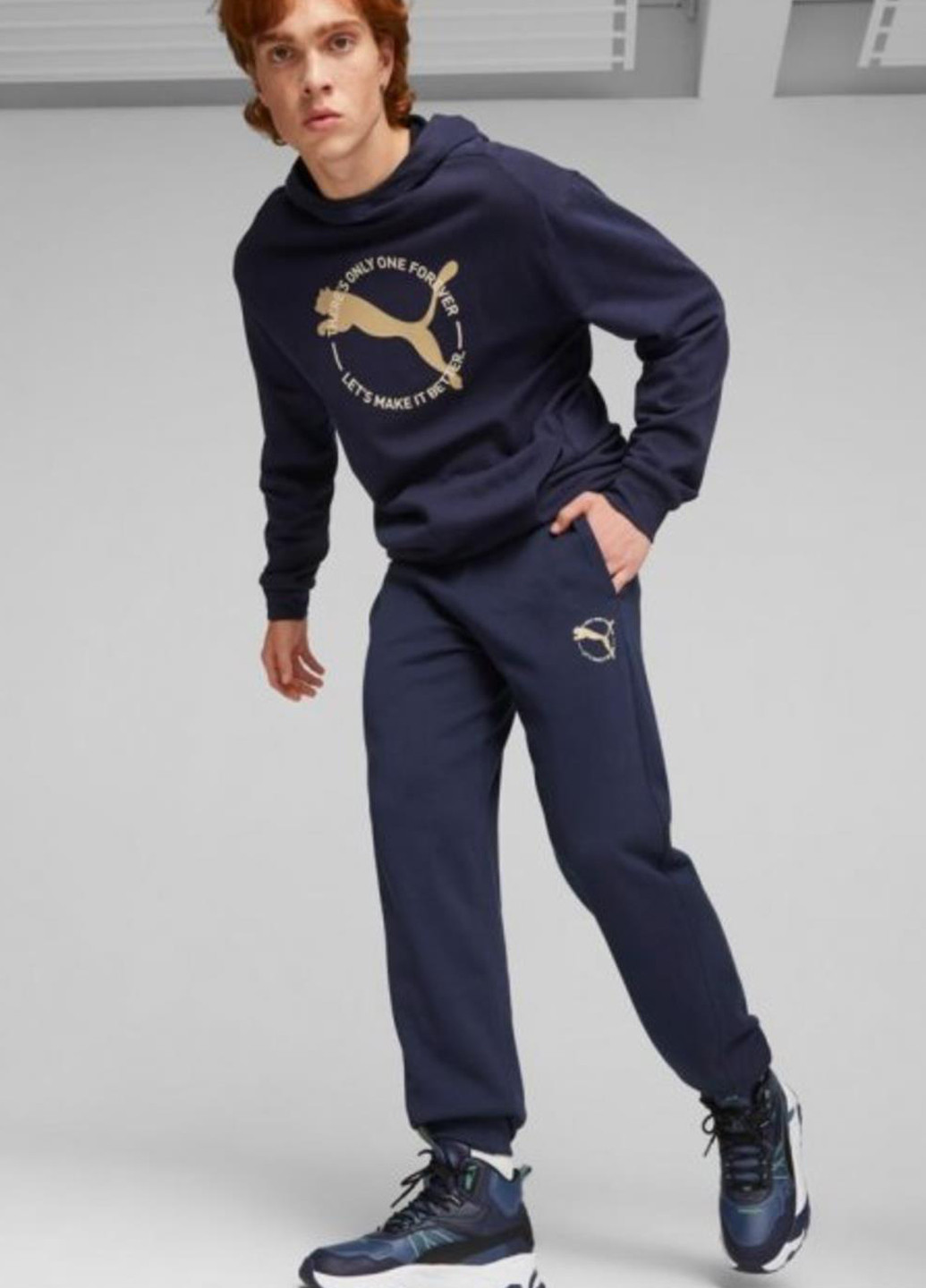 Синие спортивные демисезонные джоггеры брюки Puma