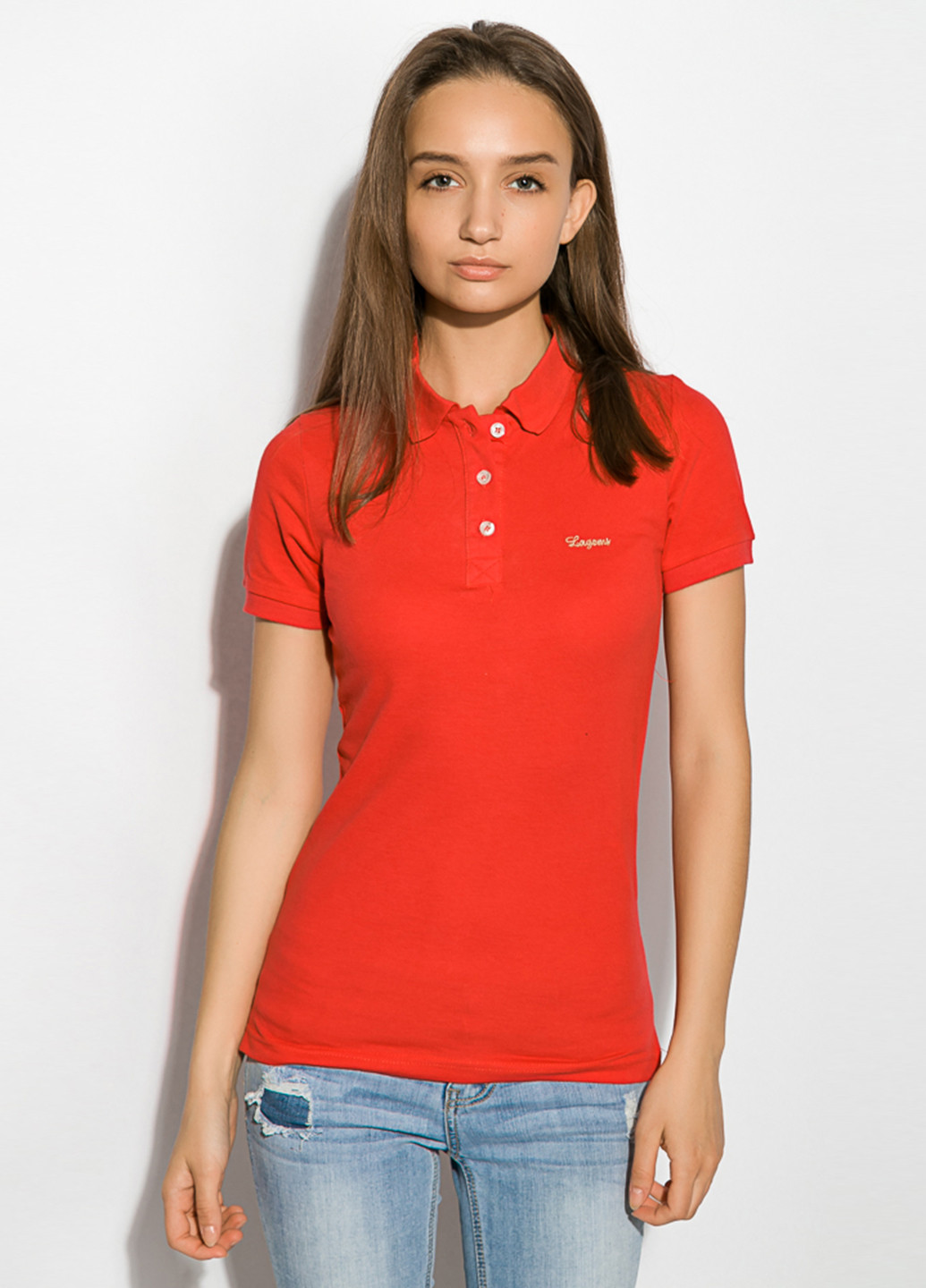 Красная женская футболка-поло Lagems