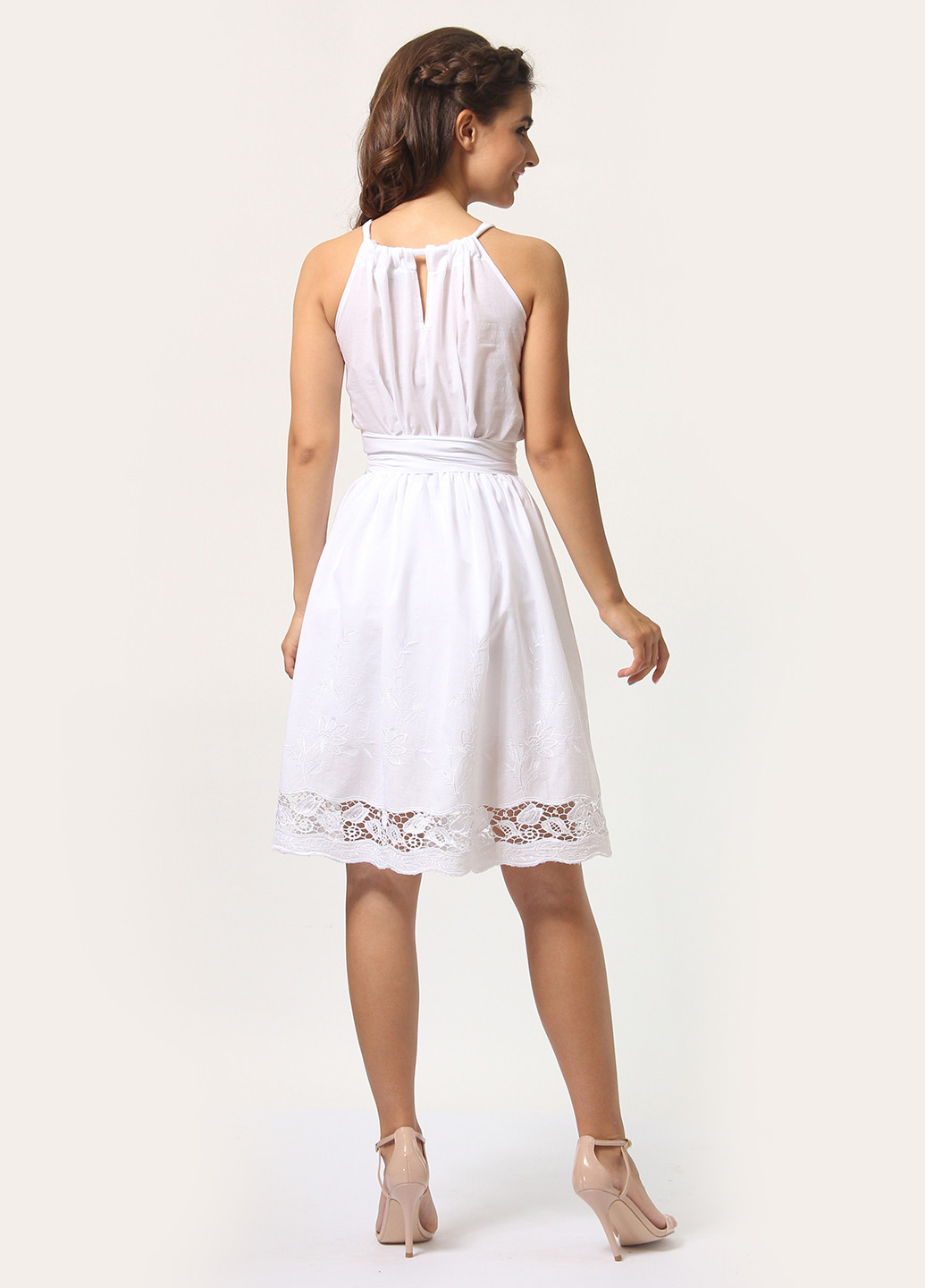 Білий кежуал сукня, сукня кльош Agata Webers однотонна
