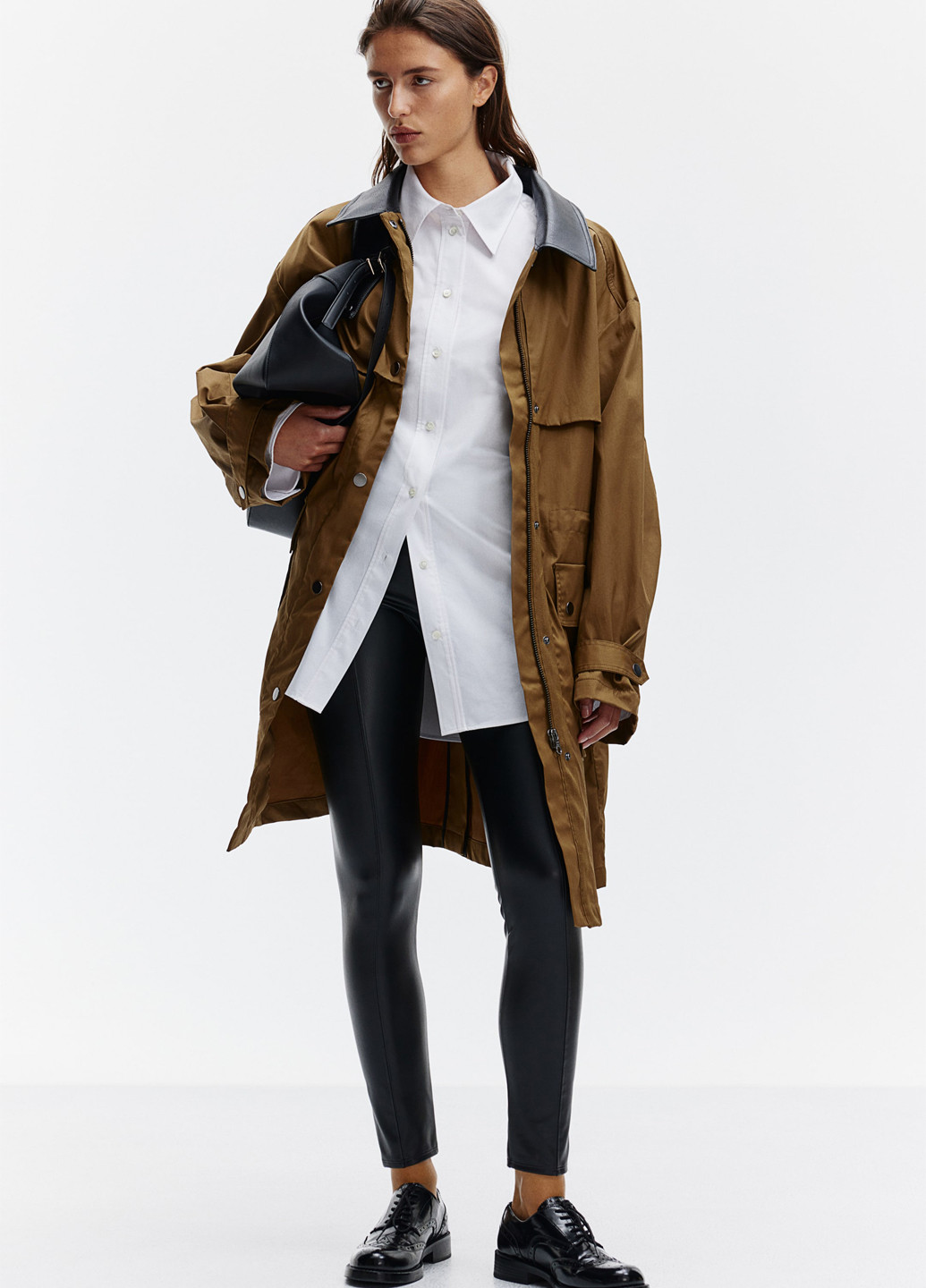 Черные демисезонные леггинсы H&M