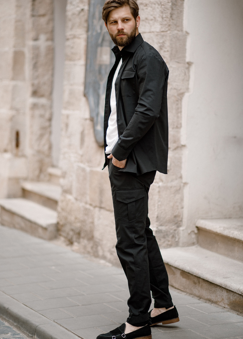 Черные кэжуал демисезонные карго, зауженные брюки MaCo exclusive