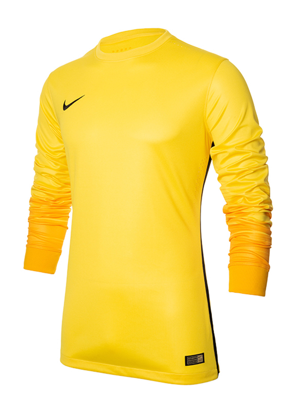 Желтый демисезонный спортивный лонгслив Nike с логотипом