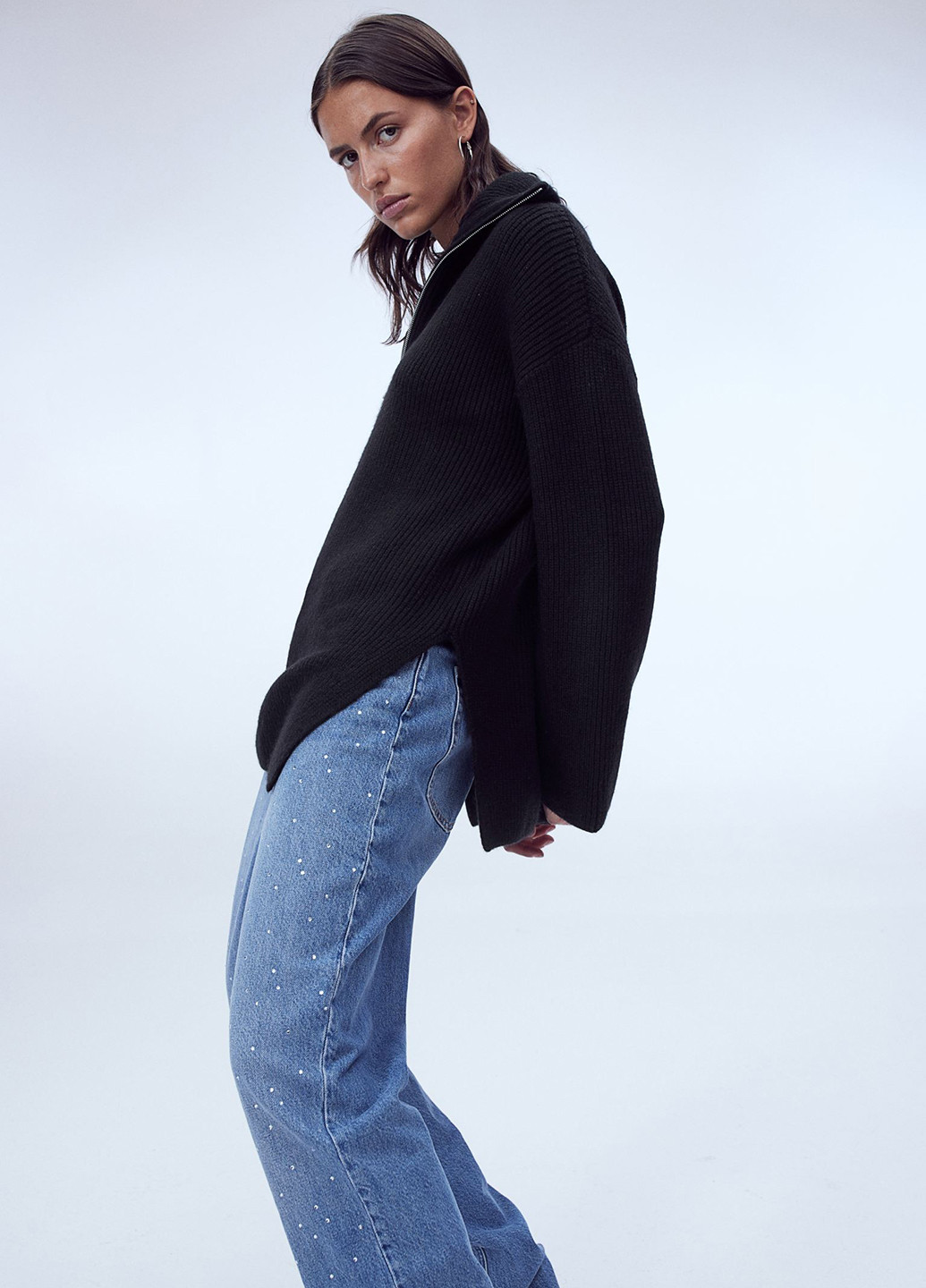 Чорний зимовий светр H&M