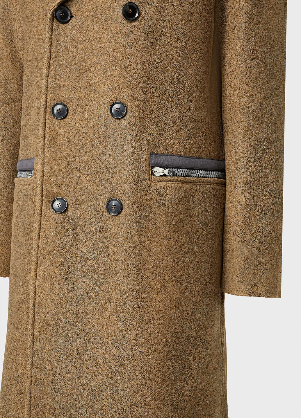 Коричневое демисезонное Пальто двубортное Diesel